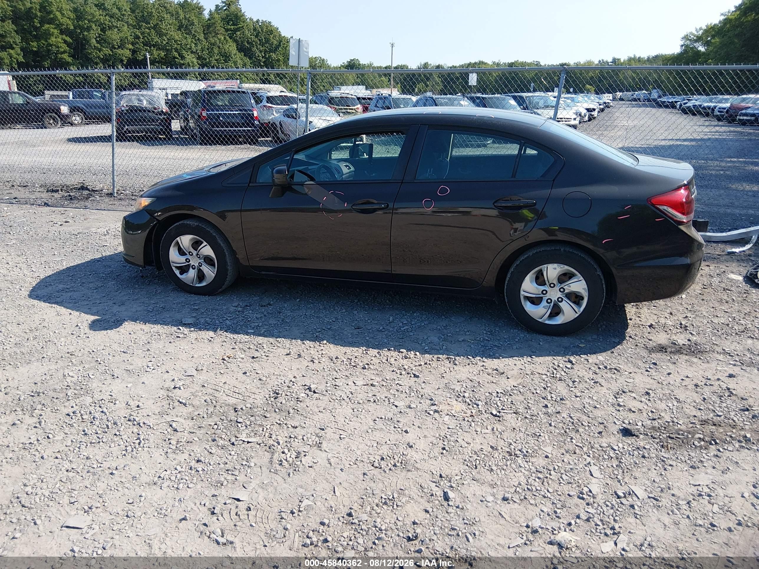 2014 Honda Civic Lx Gray vin: 2HGFB2F5XEH537191