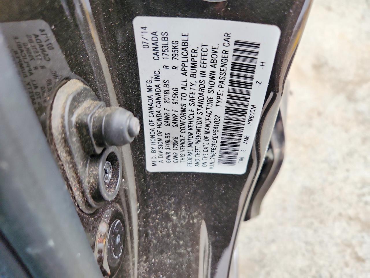 2014 Honda Civic Lx Brown vin: 2HGFB2F5XEH541032