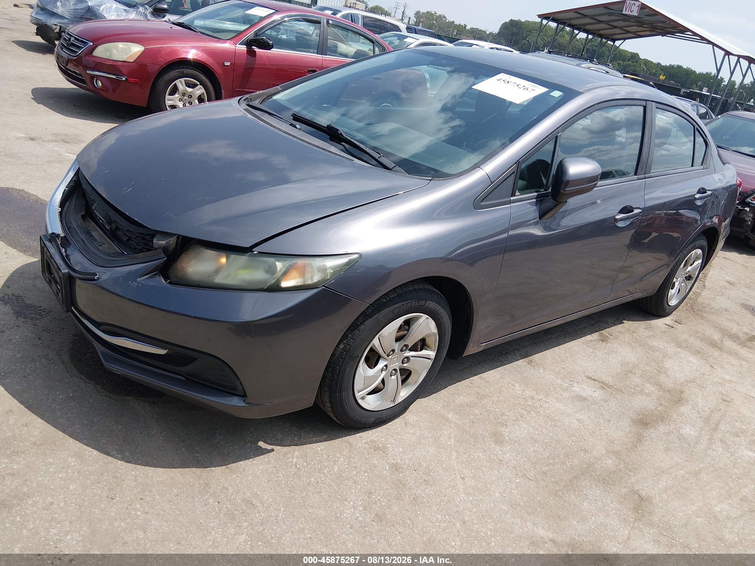 2014 Honda Civic Lx Серый vin: 2HGFB2F5XEH546747