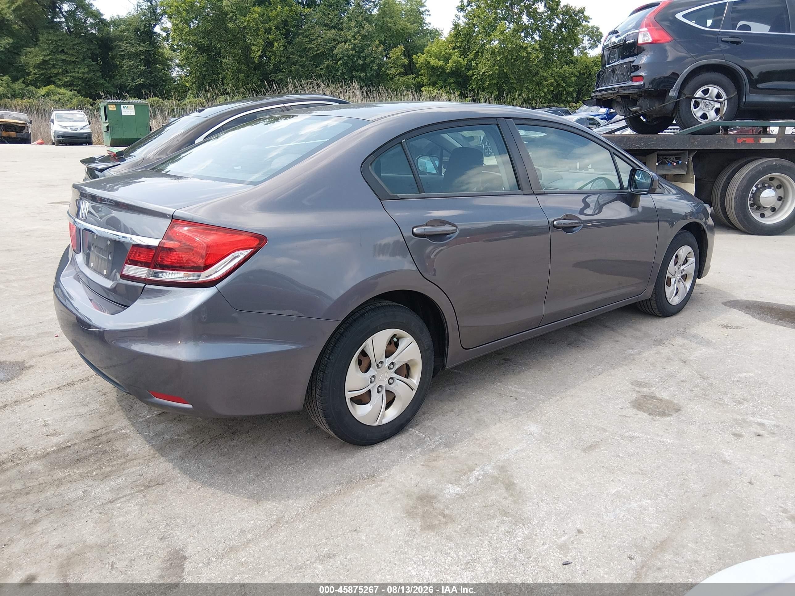 2014 Honda Civic Lx Серый vin: 2HGFB2F5XEH546747