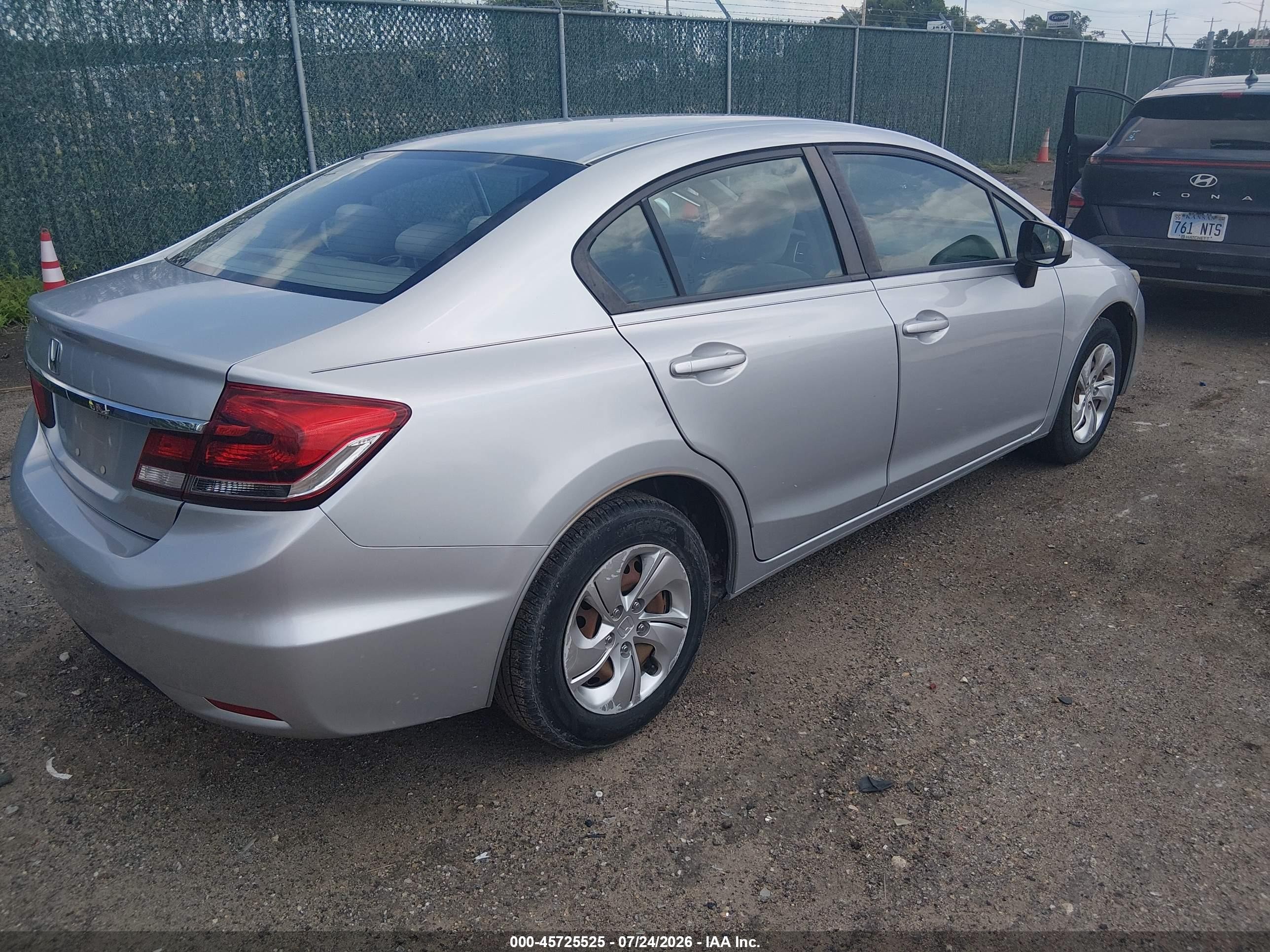 2014 Honda Civic Lx Gray vin: 2HGFB2F5XEH551124
