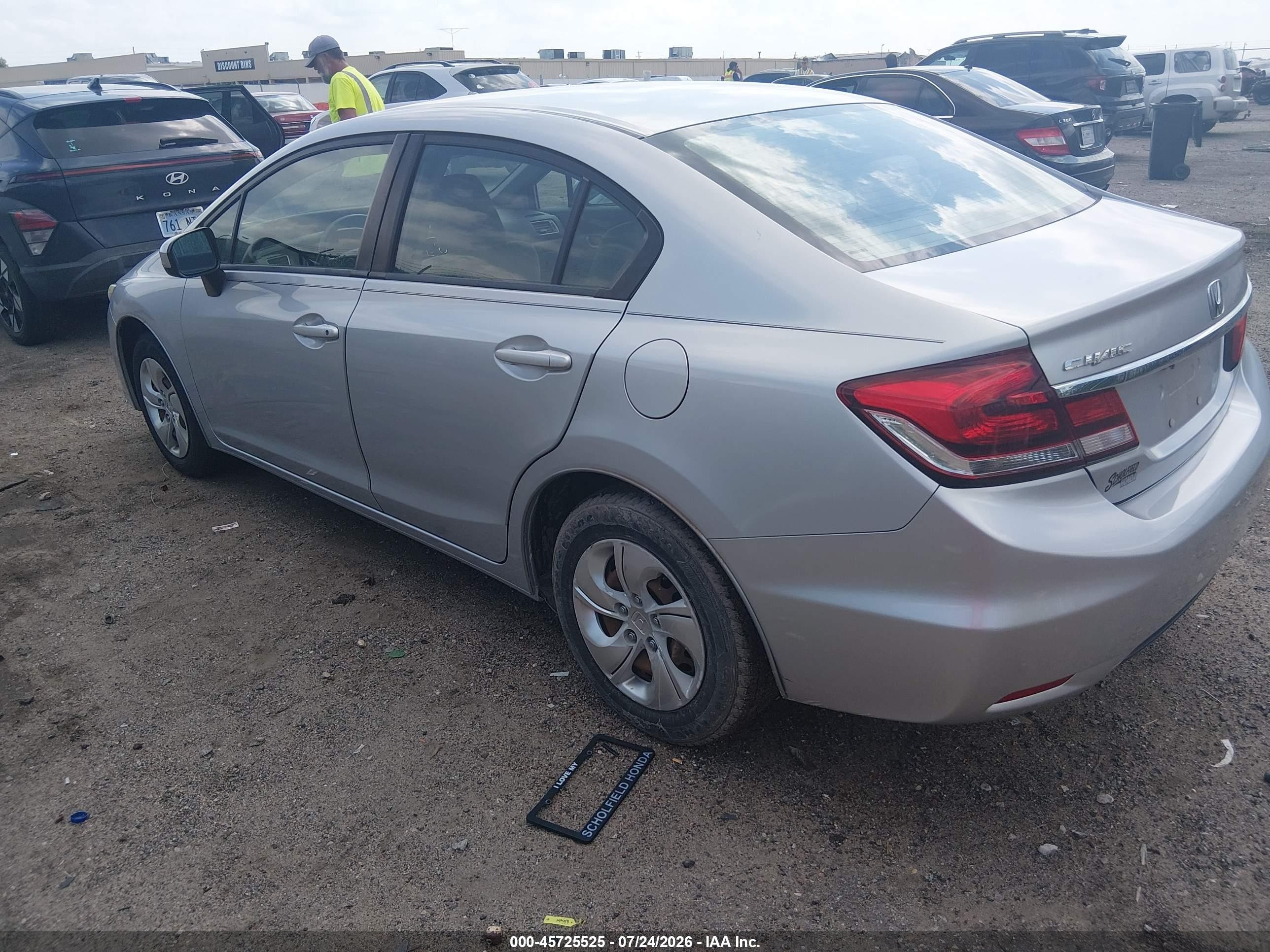 2014 Honda Civic Lx Gray vin: 2HGFB2F5XEH551124