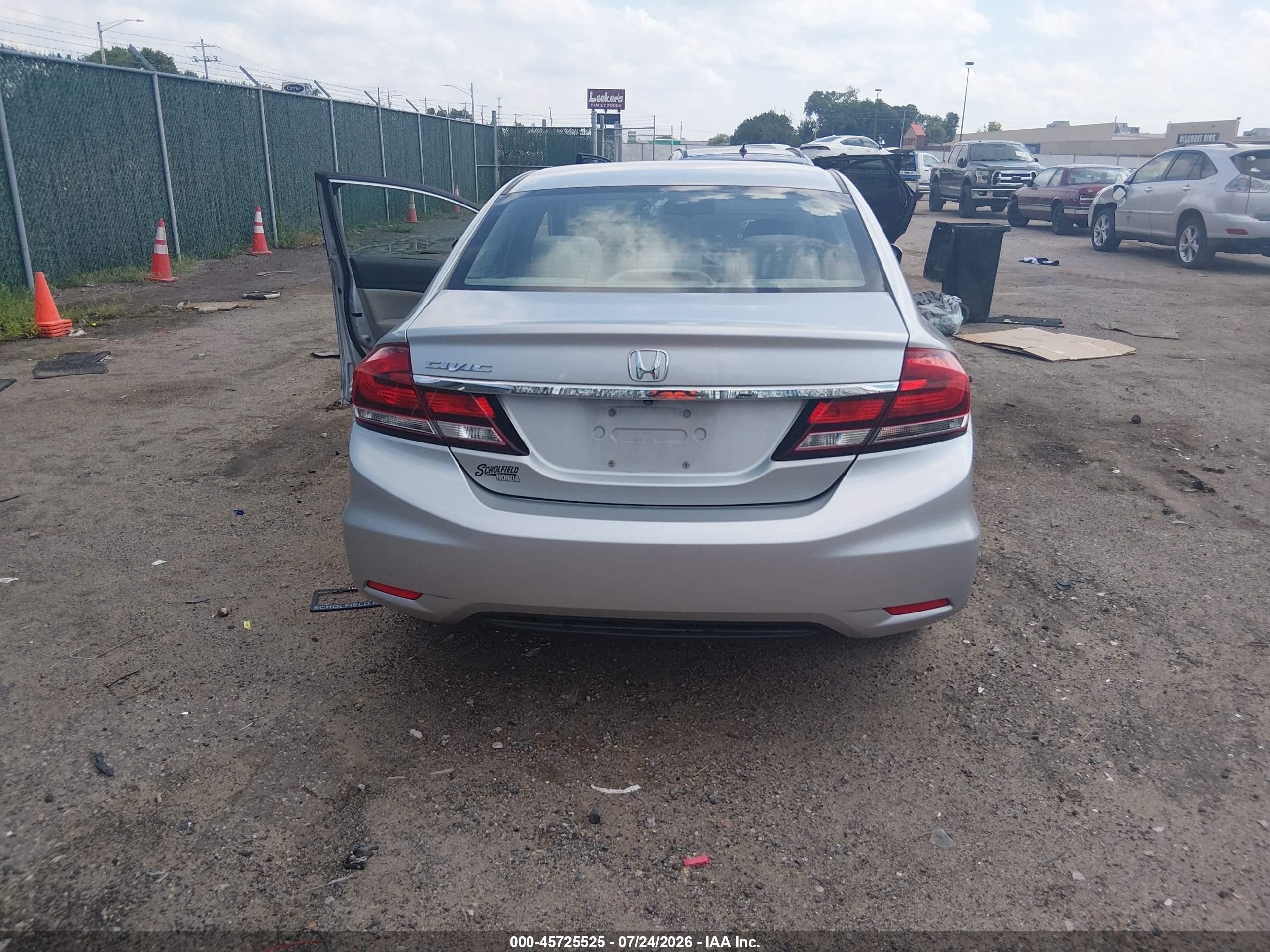 2014 Honda Civic Lx Gray vin: 2HGFB2F5XEH551124