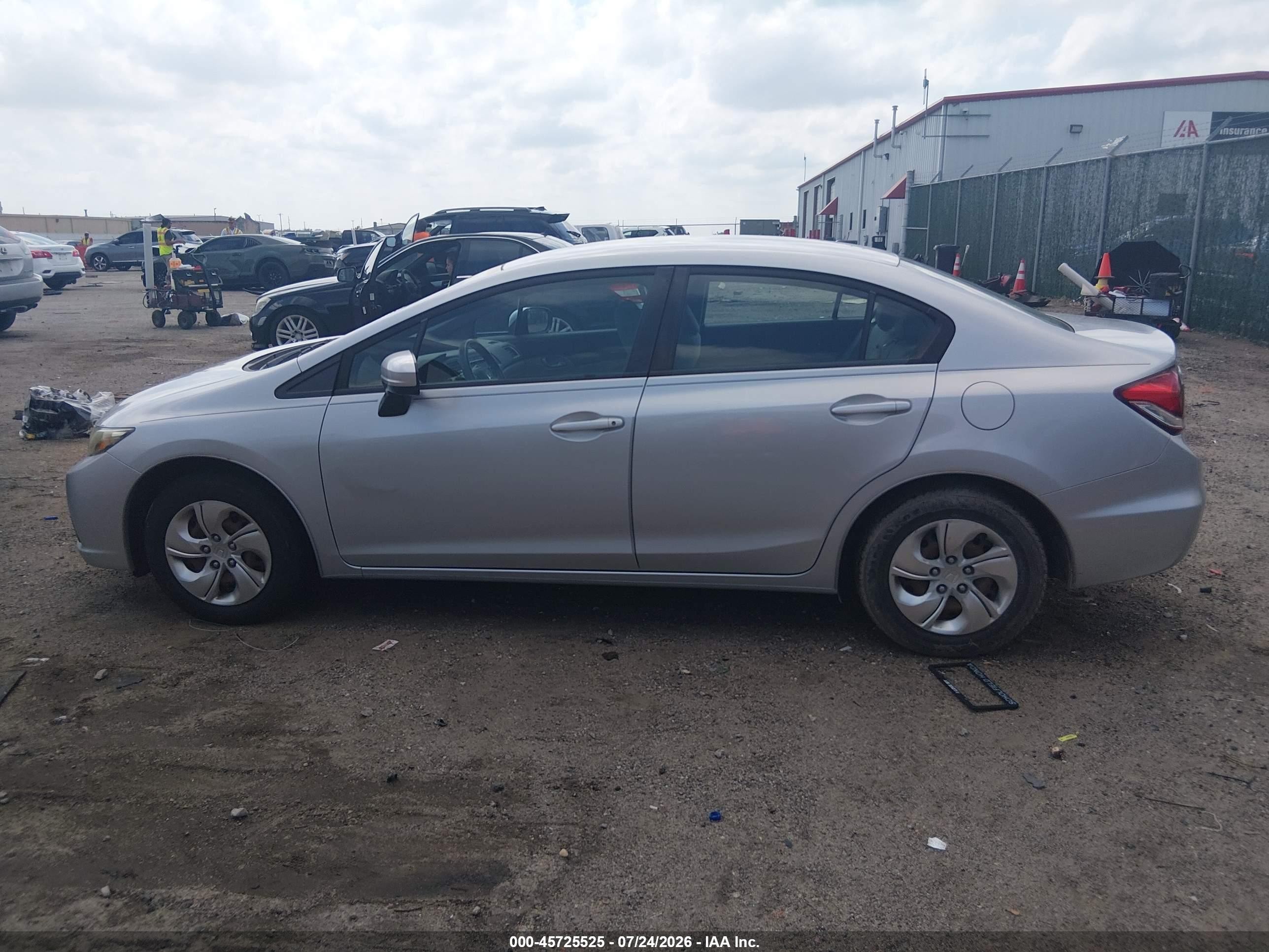 2014 Honda Civic Lx Gray vin: 2HGFB2F5XEH551124