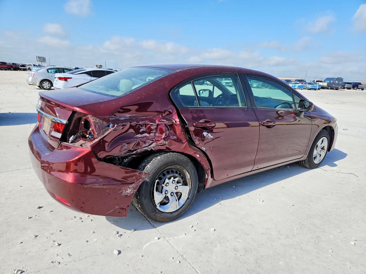 2014 Honda Civic Lx Burgundy vin: 2HGFB2F5XEH553584