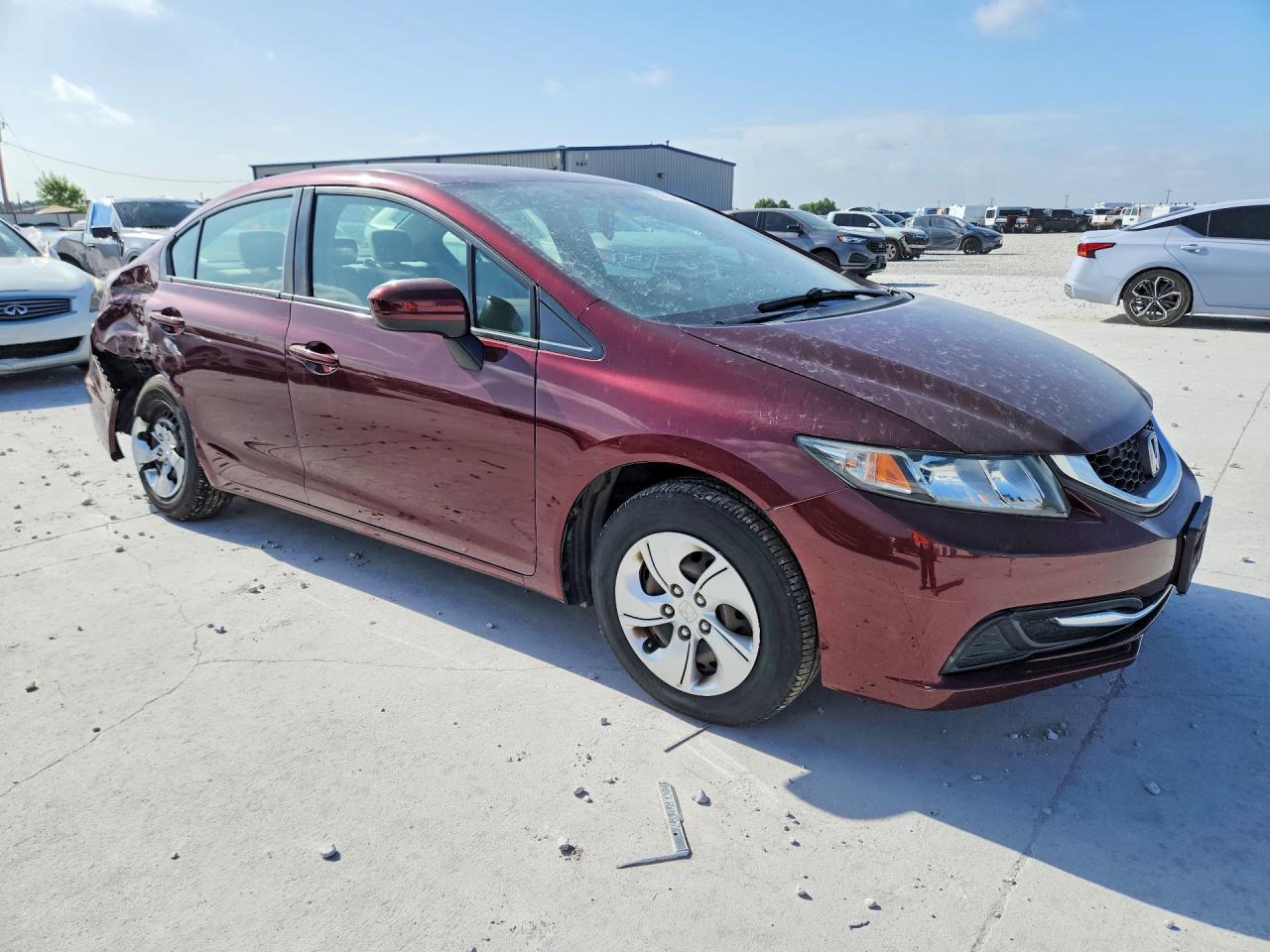 2014 Honda Civic Lx Burgundy vin: 2HGFB2F5XEH553584