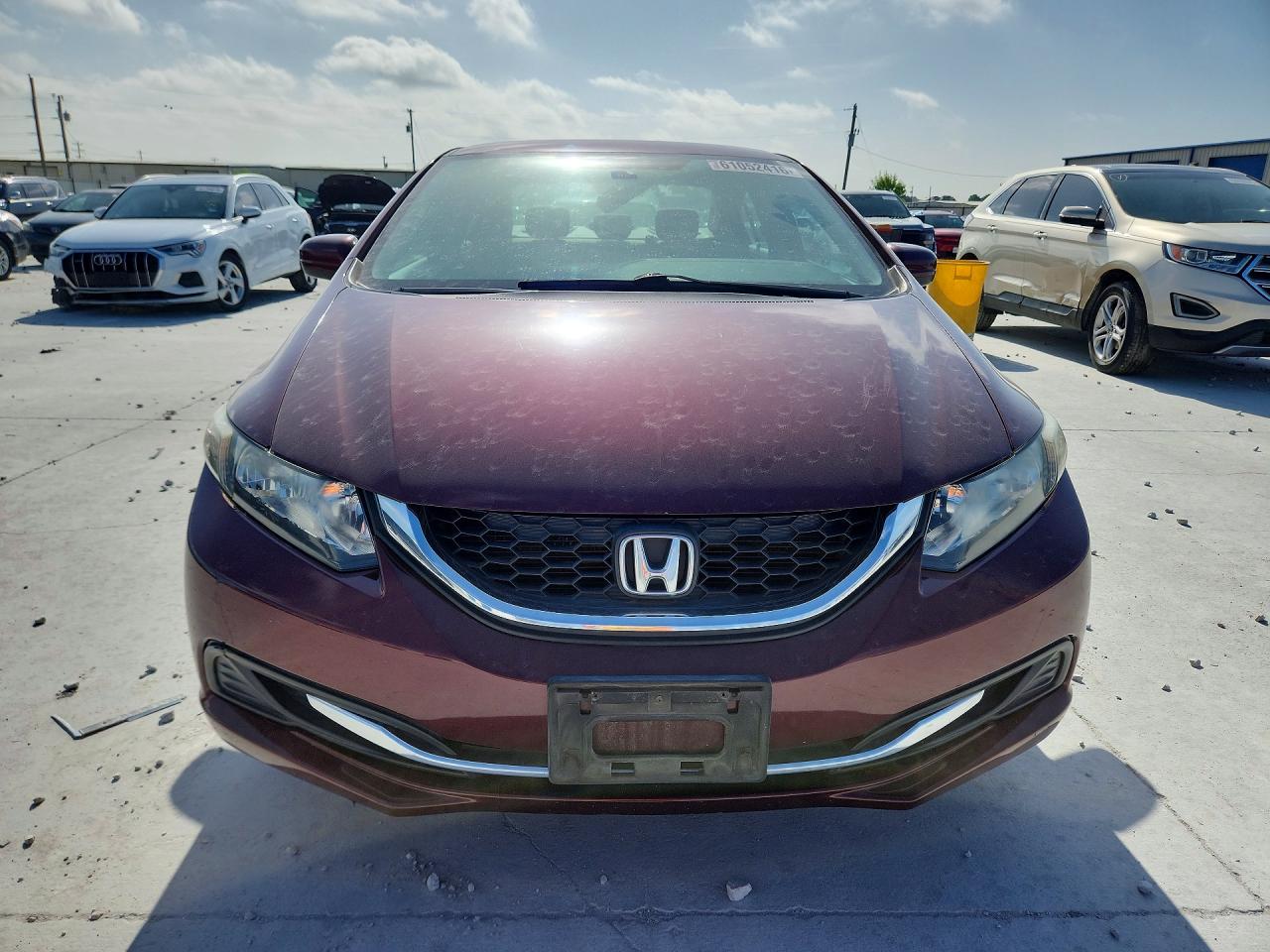 2014 Honda Civic Lx Burgundy vin: 2HGFB2F5XEH553584