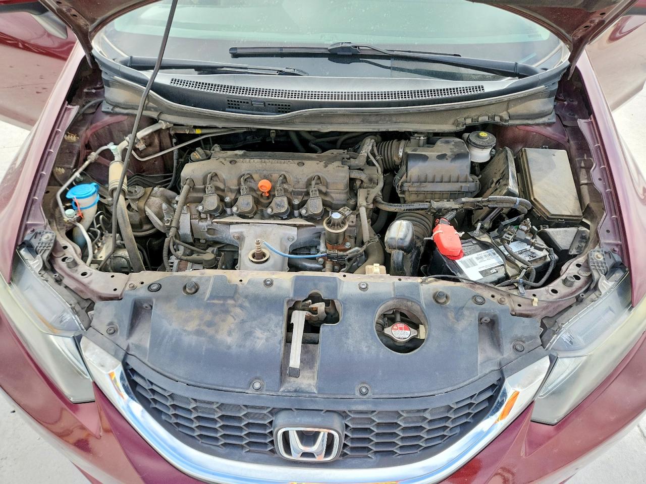 2014 Honda Civic Lx Burgundy vin: 2HGFB2F5XEH553584