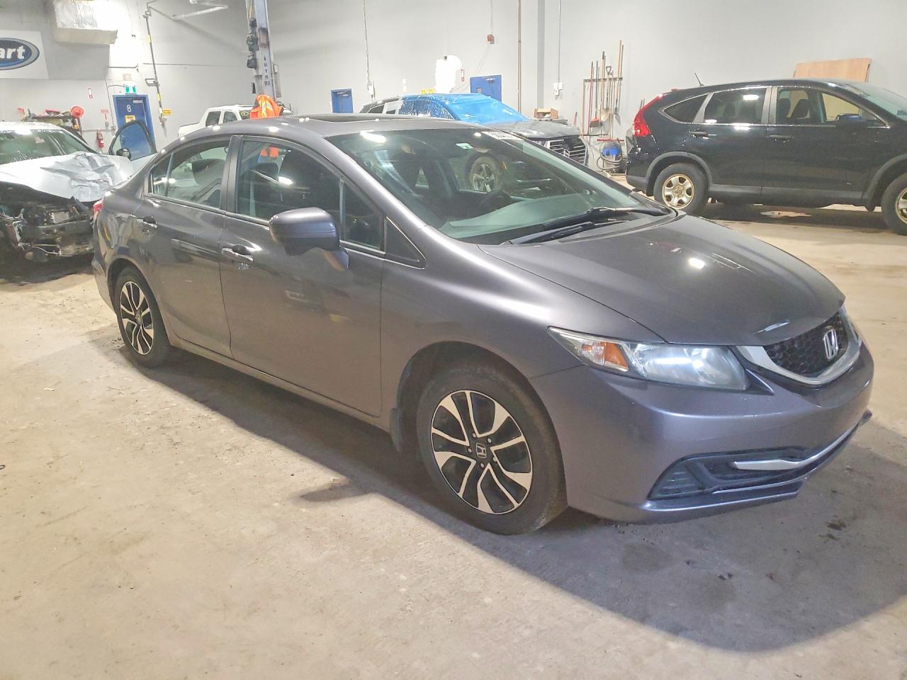 2015 Honda Civic Lx Gray vin: 2HGFB2F5XFH014206