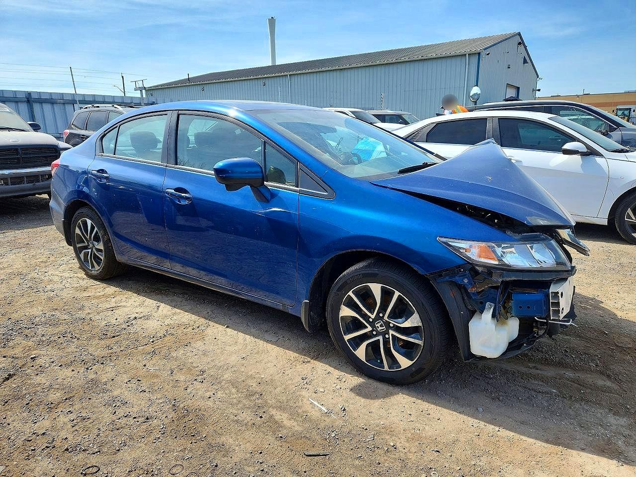 2015 Honda Civic Lx Blue vin: 2HGFB2F5XFH016716