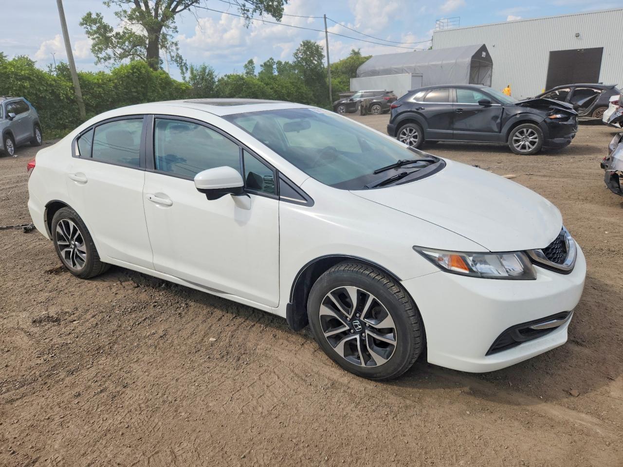 2015 Honda Civic Lx White vin: 2HGFB2F5XFH037226
