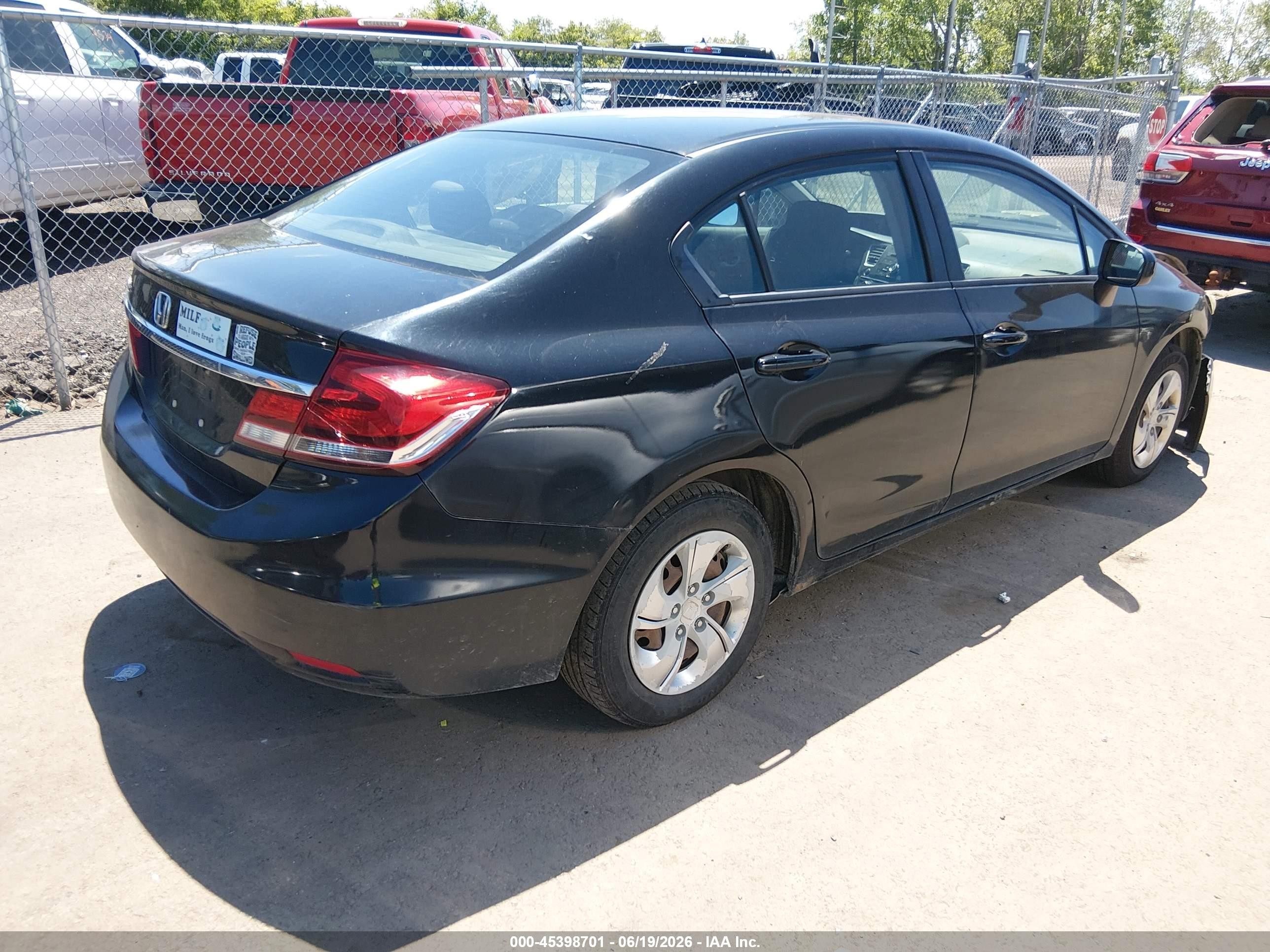 2015 Honda Civic Lx Black vin: 2HGFB2F5XFH500370