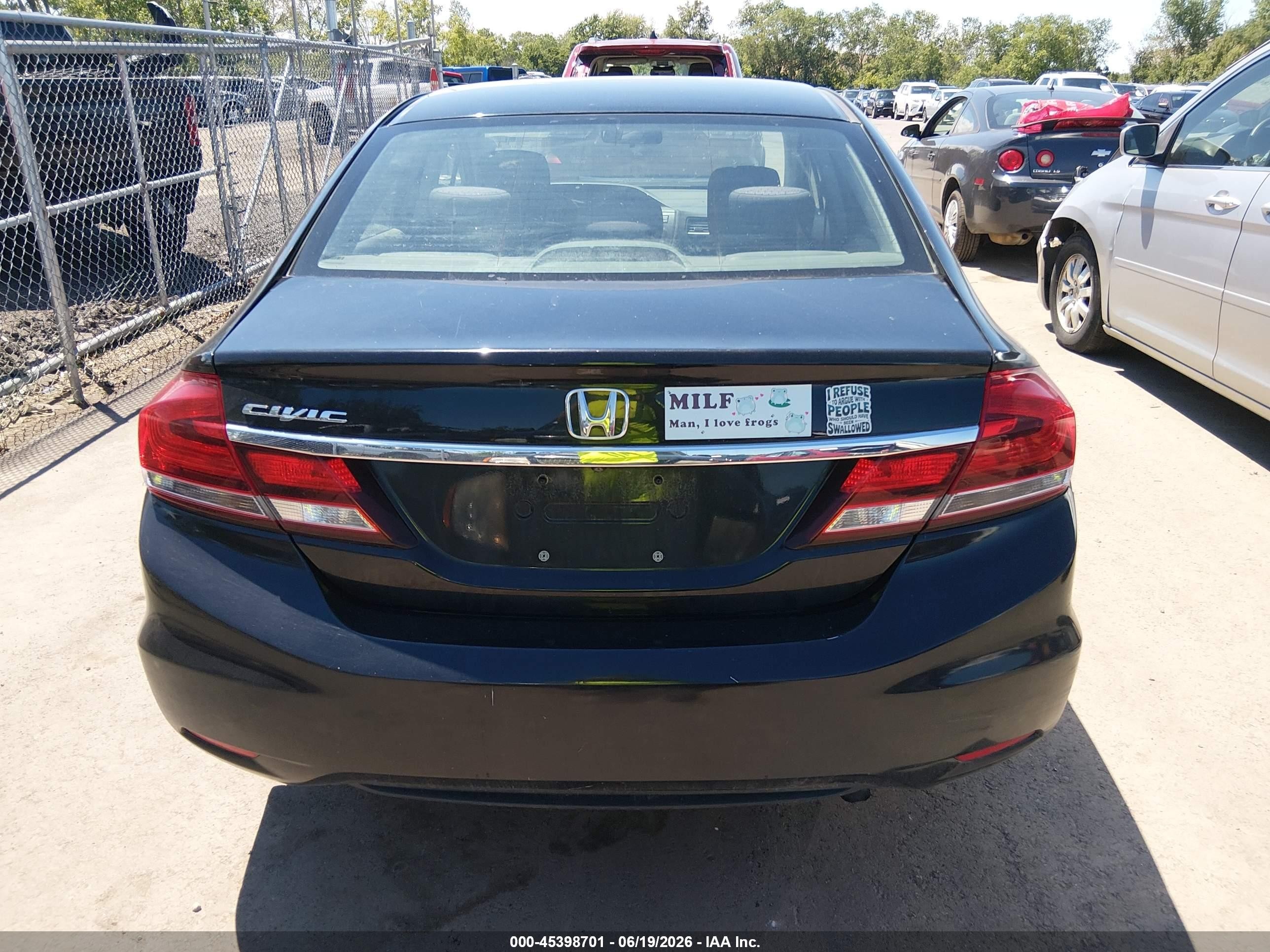 2015 Honda Civic Lx Black vin: 2HGFB2F5XFH500370