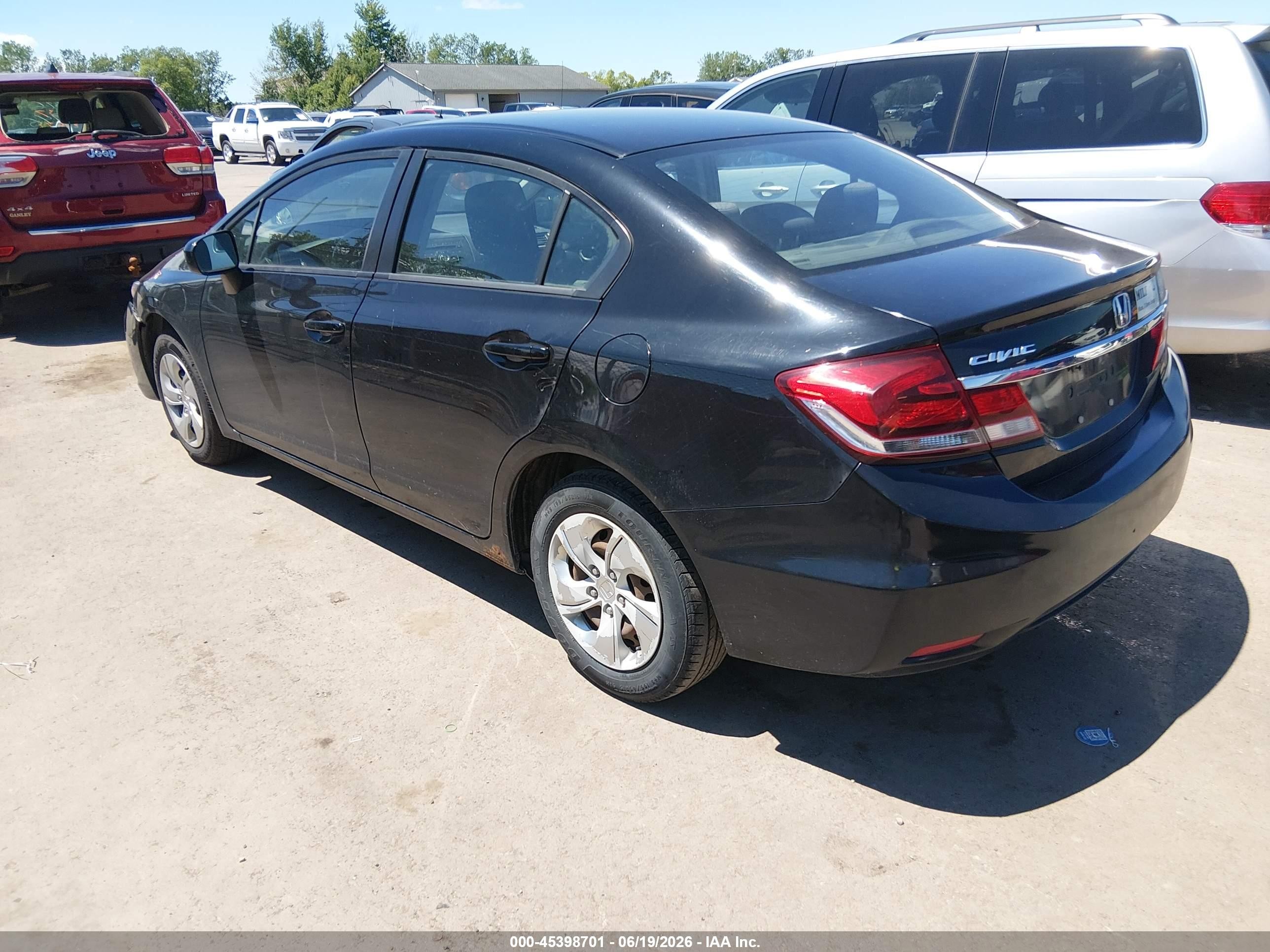 2015 Honda Civic Lx Black vin: 2HGFB2F5XFH500370
