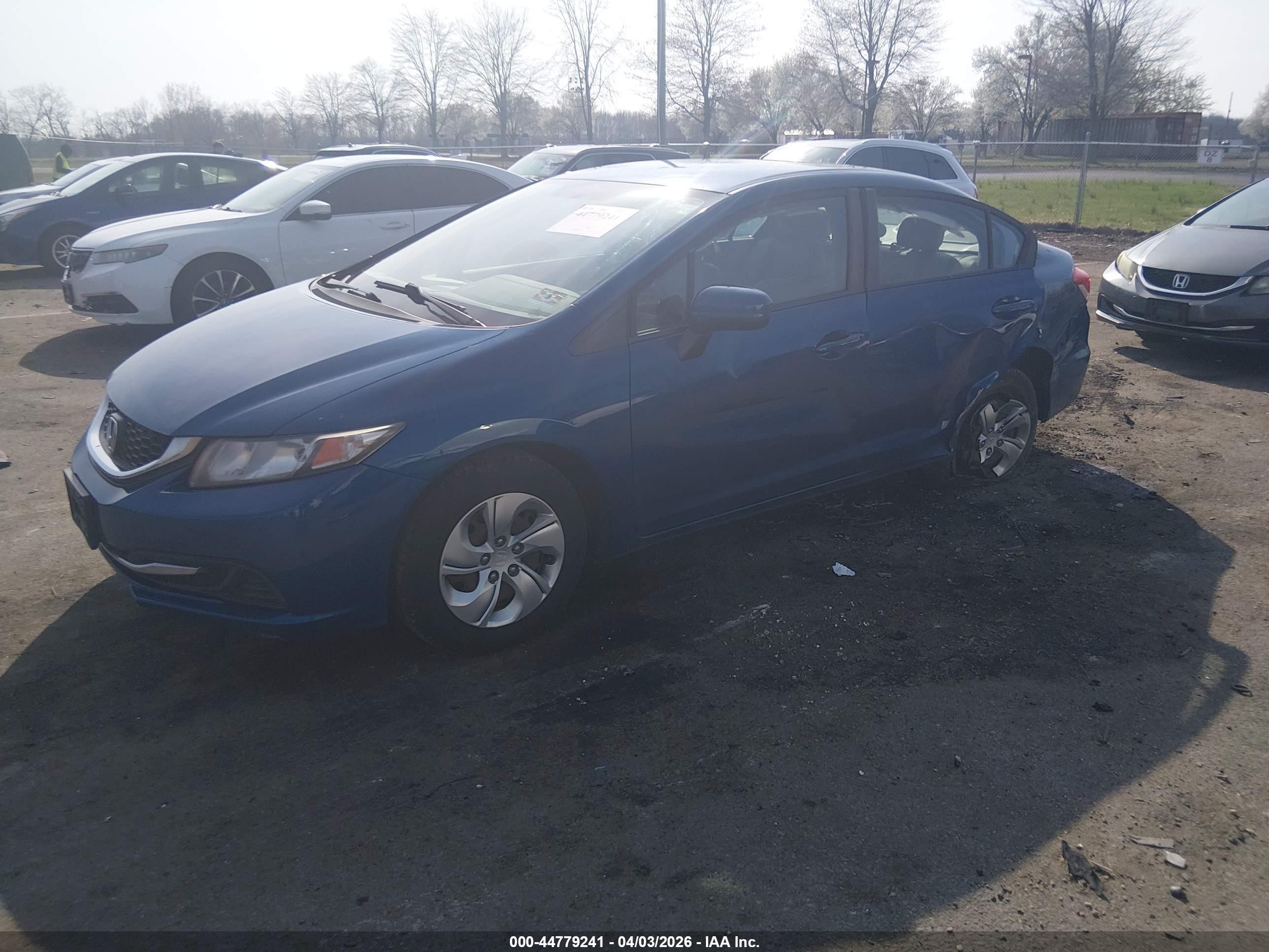 2015 Honda Civic Lx Blue vin: 2HGFB2F5XFH504306