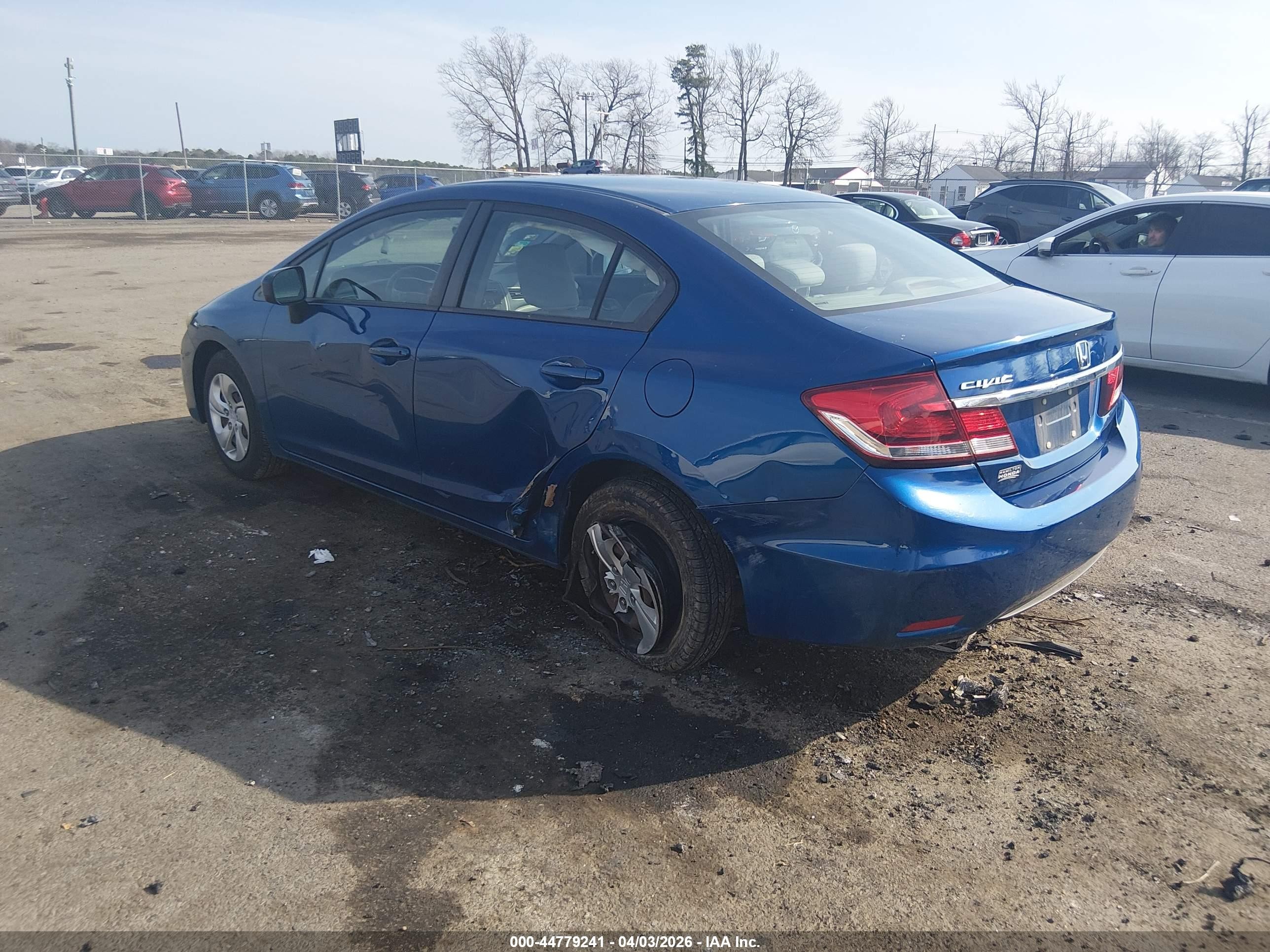 2015 Honda Civic Lx Blue vin: 2HGFB2F5XFH504306