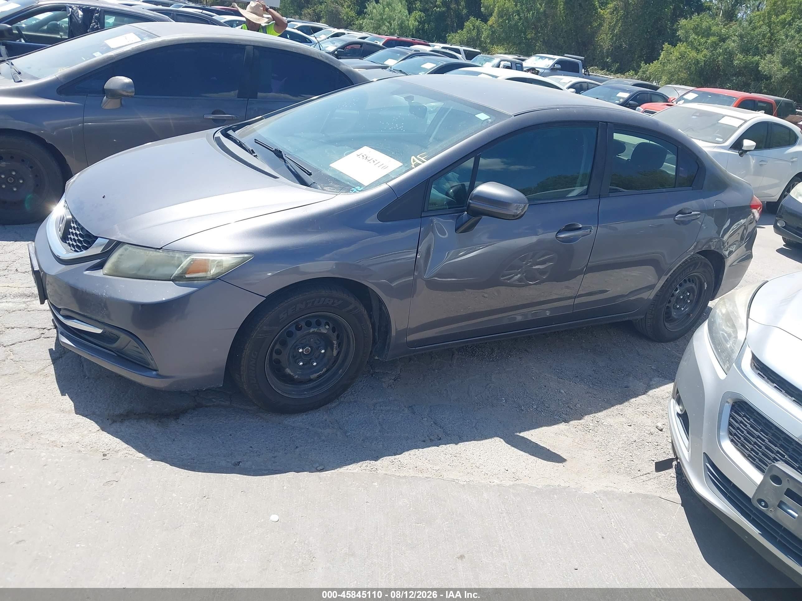 2015 Honda Civic Lx Серый vin: 2HGFB2F5XFH506055