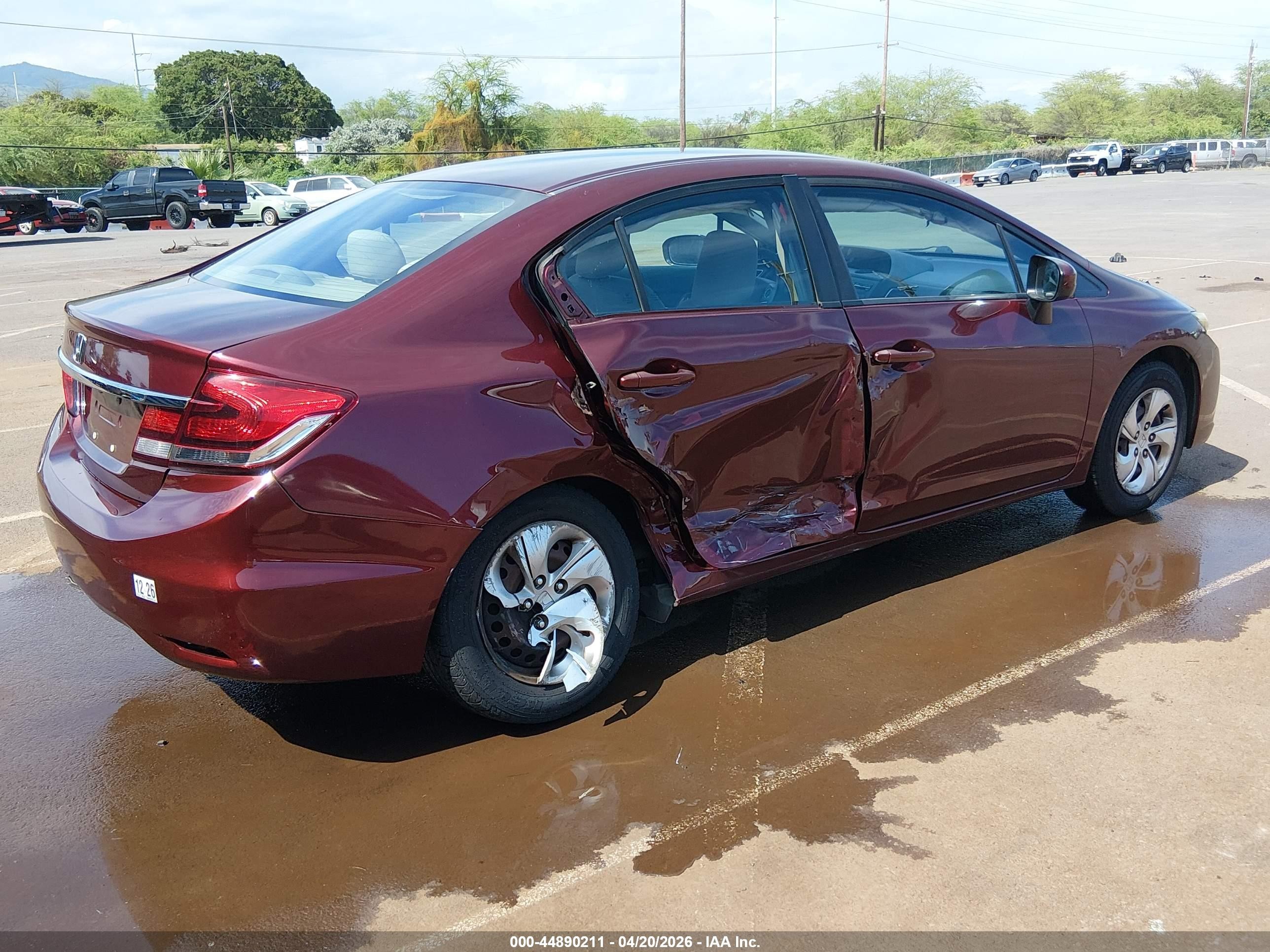 2015 Honda Civic Lx Red vin: 2HGFB2F5XFH513622