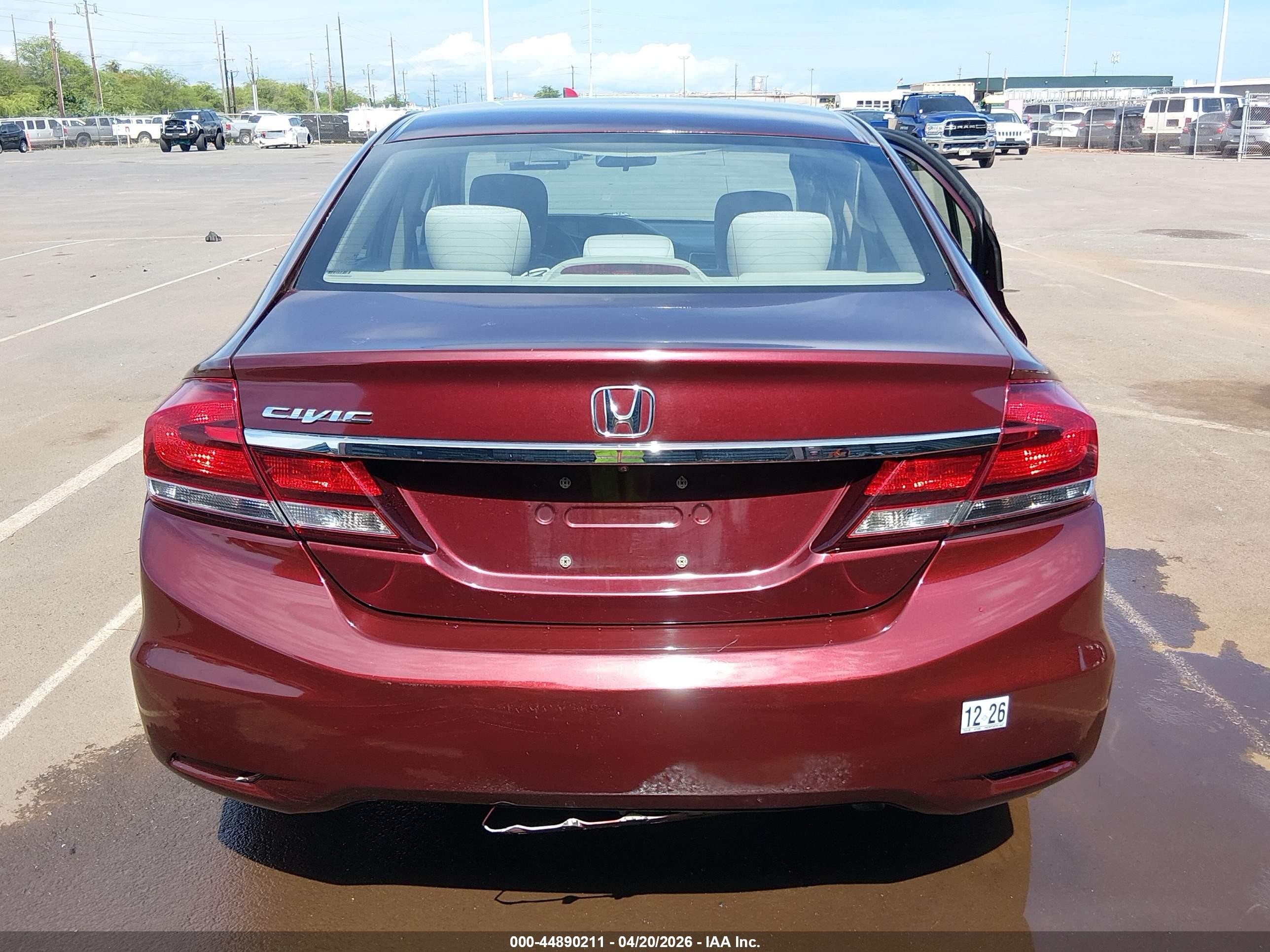 2015 Honda Civic Lx Red vin: 2HGFB2F5XFH513622