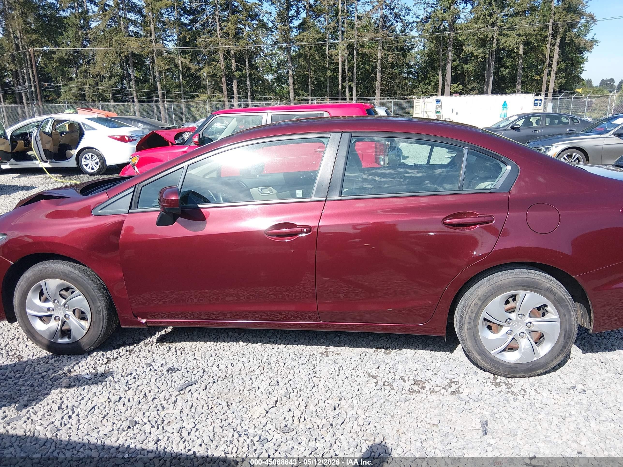 2015 Honda Civic Lx Red vin: 2HGFB2F5XFH539427