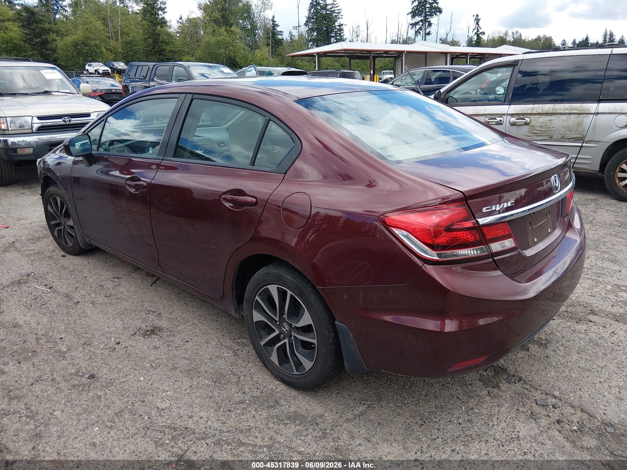 2015 Honda Civic Lx Red vin: 2HGFB2F5XFH539444