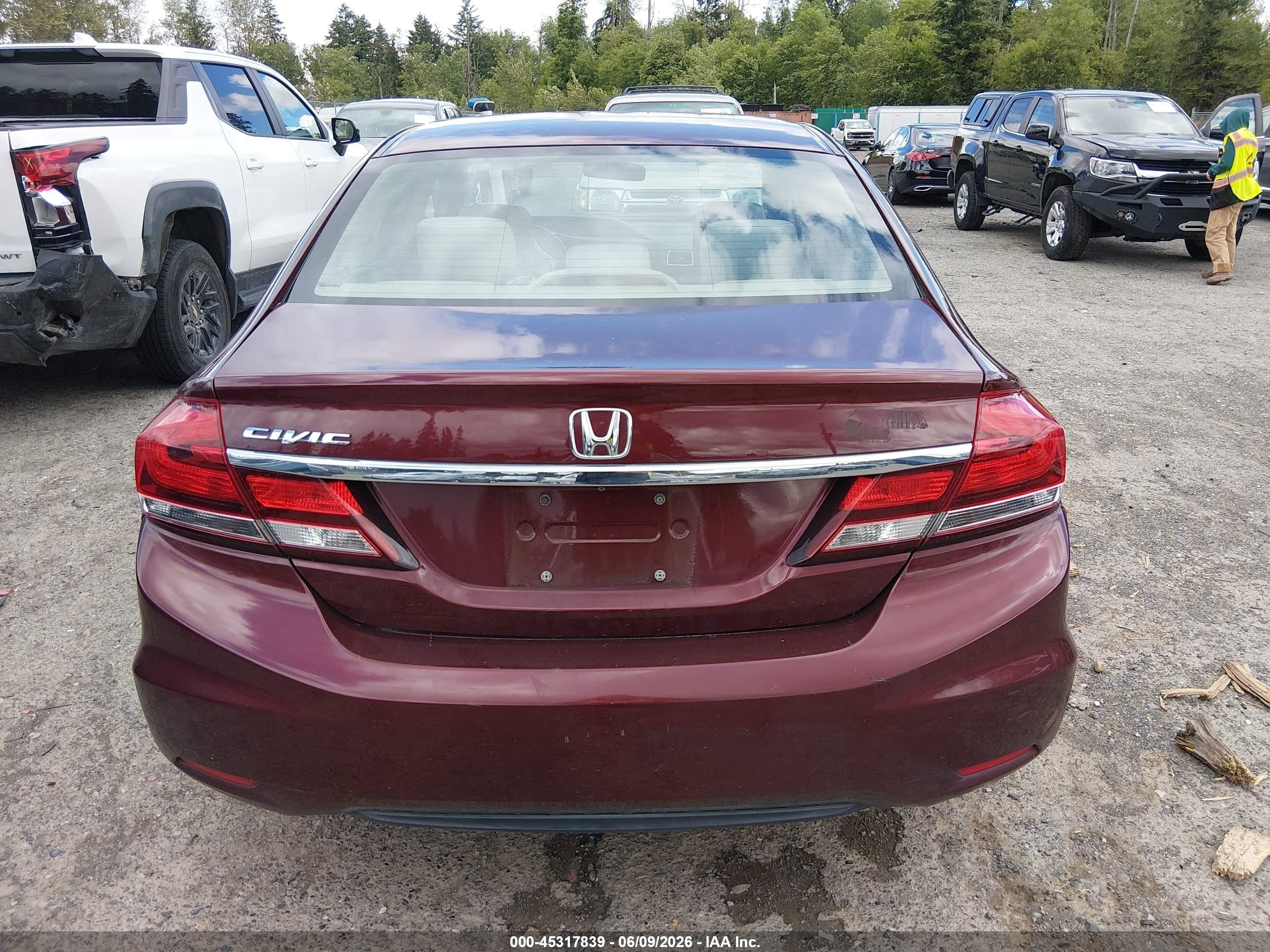 2015 Honda Civic Lx Red vin: 2HGFB2F5XFH539444