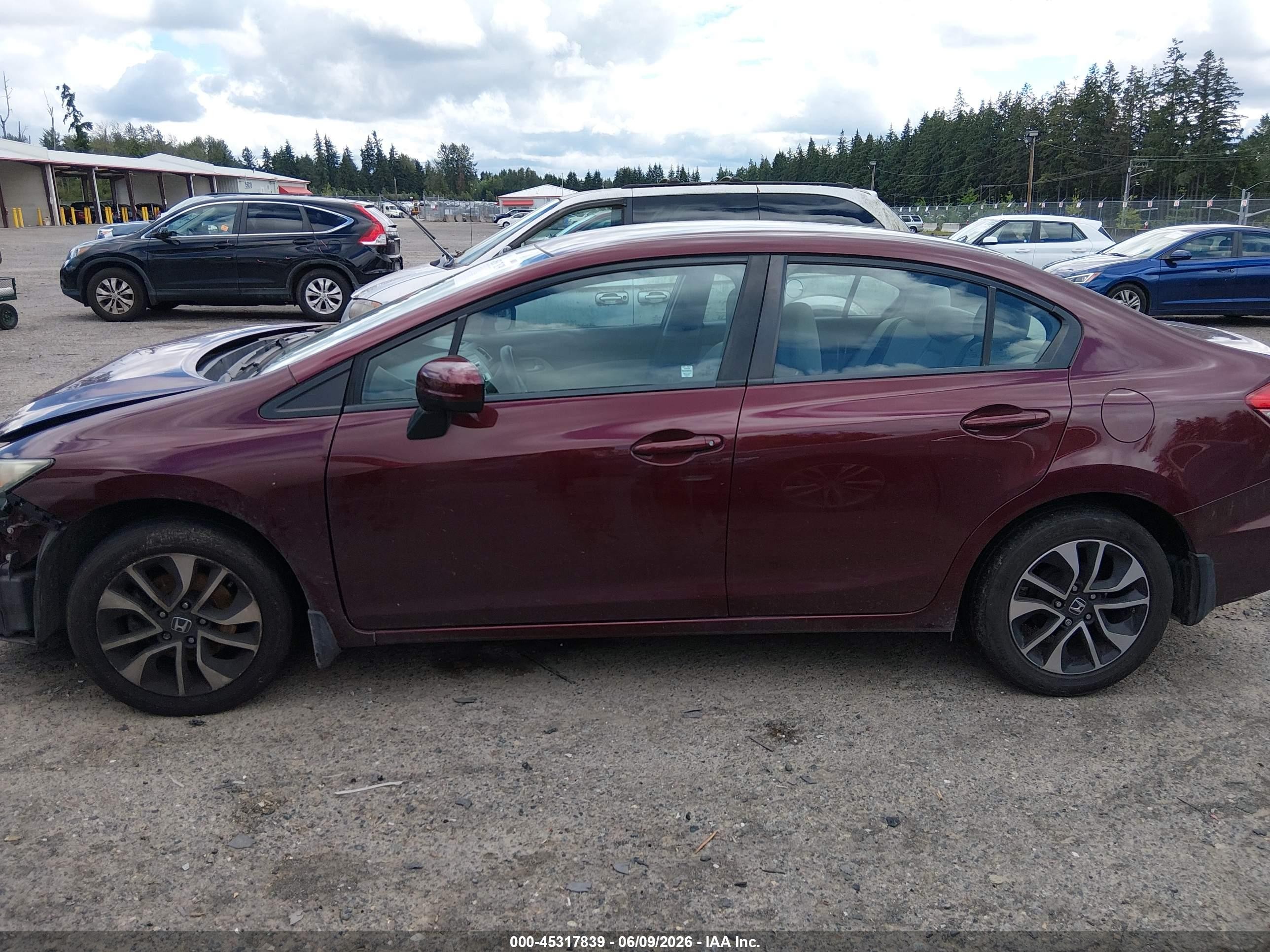 2015 Honda Civic Lx Red vin: 2HGFB2F5XFH539444