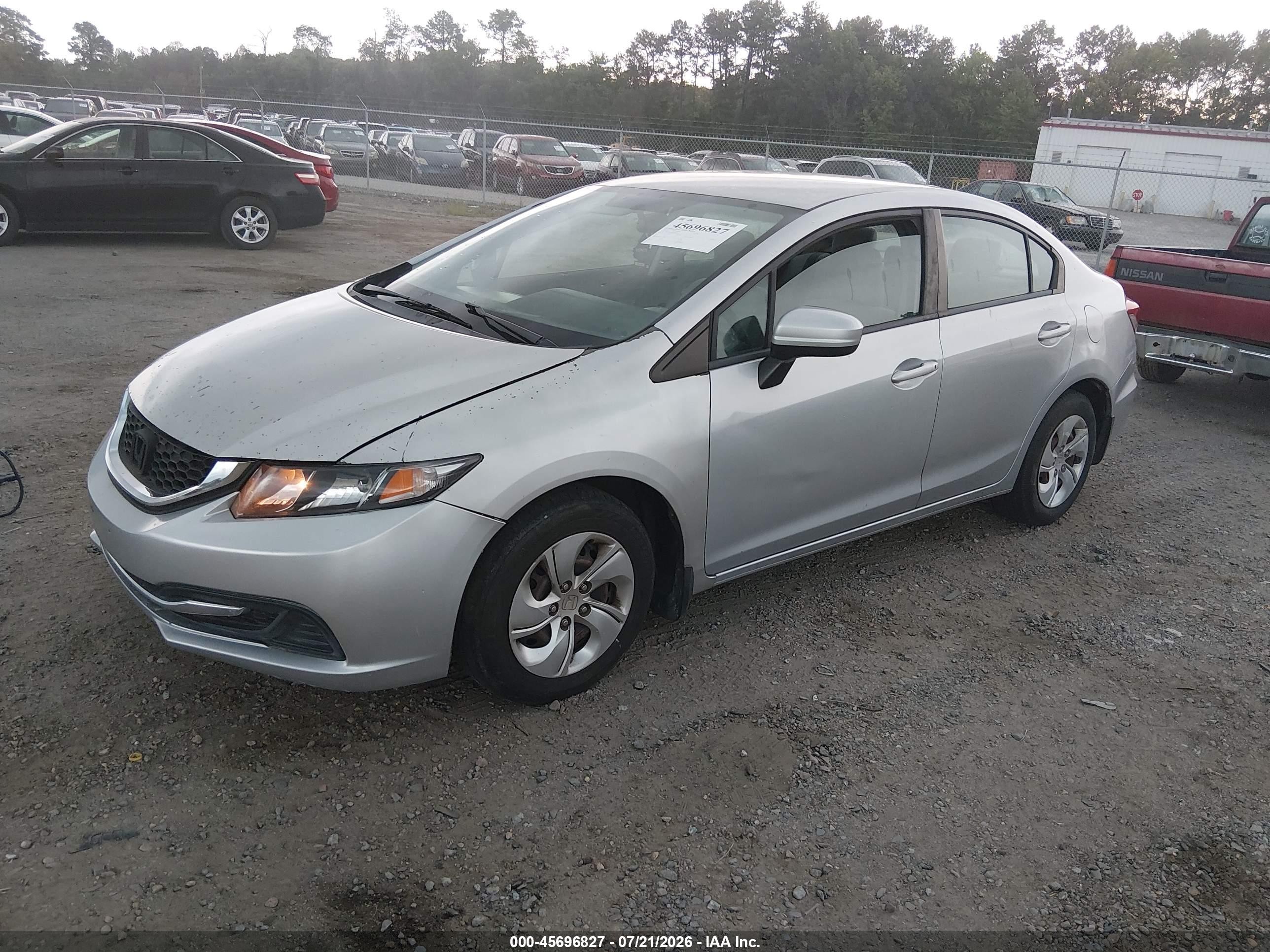 2015 Honda Civic Lx Silver vin: 2HGFB2F5XFH566143