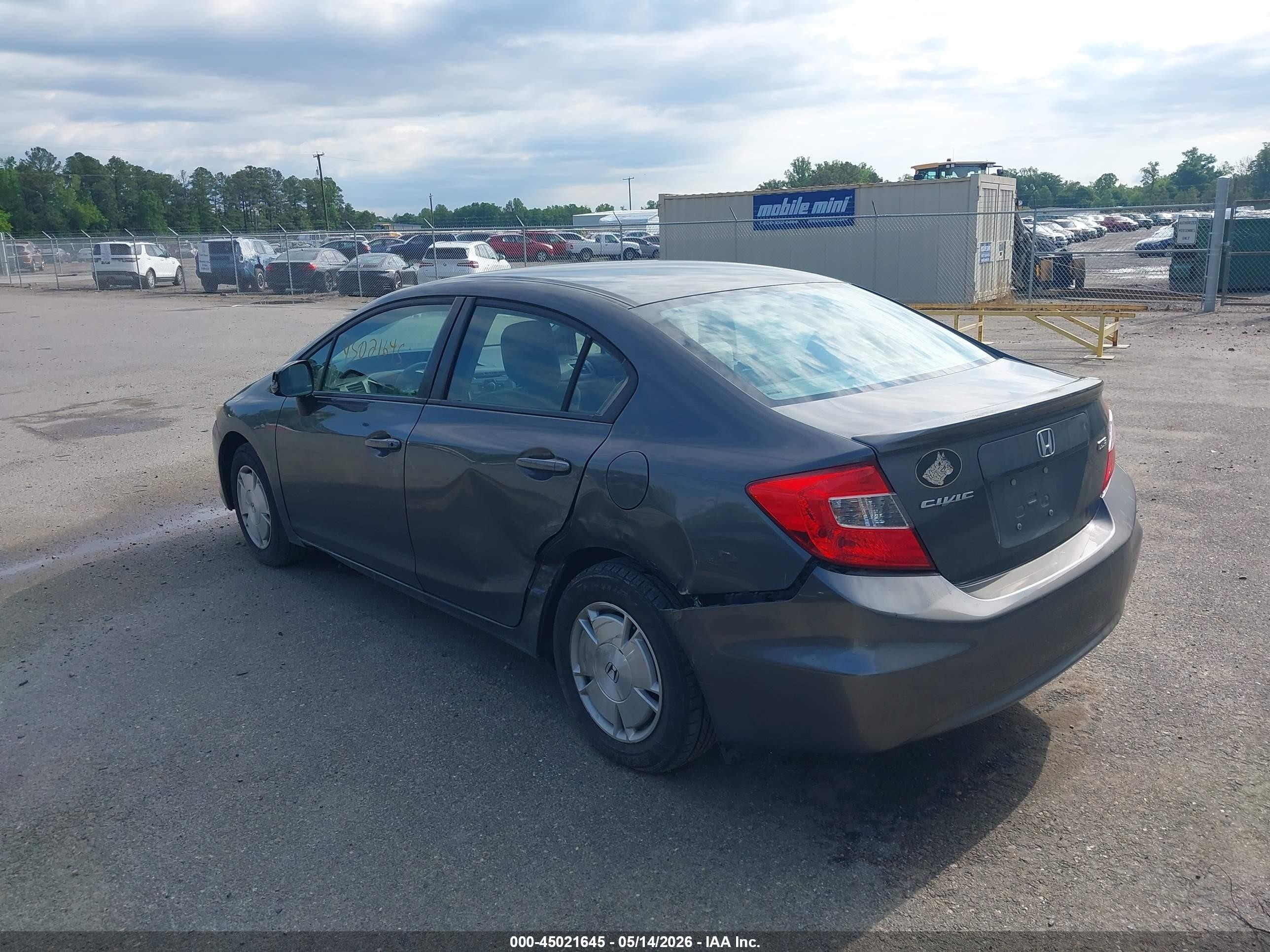2012 Honda Civic Hf Gray vin: 2HGFB2F62CH518513