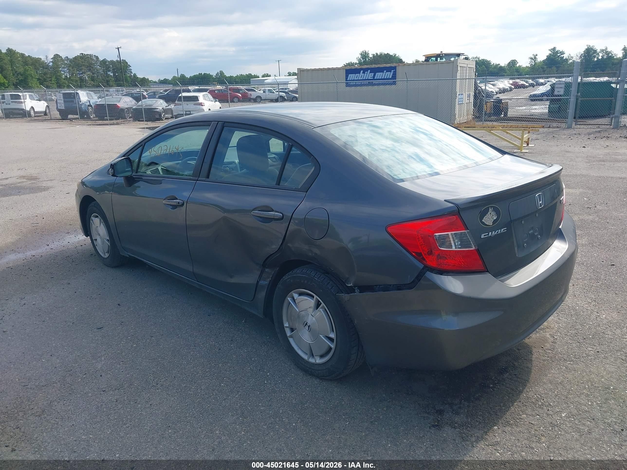2012 Honda Civic Hf Gray vin: 2HGFB2F62CH518513