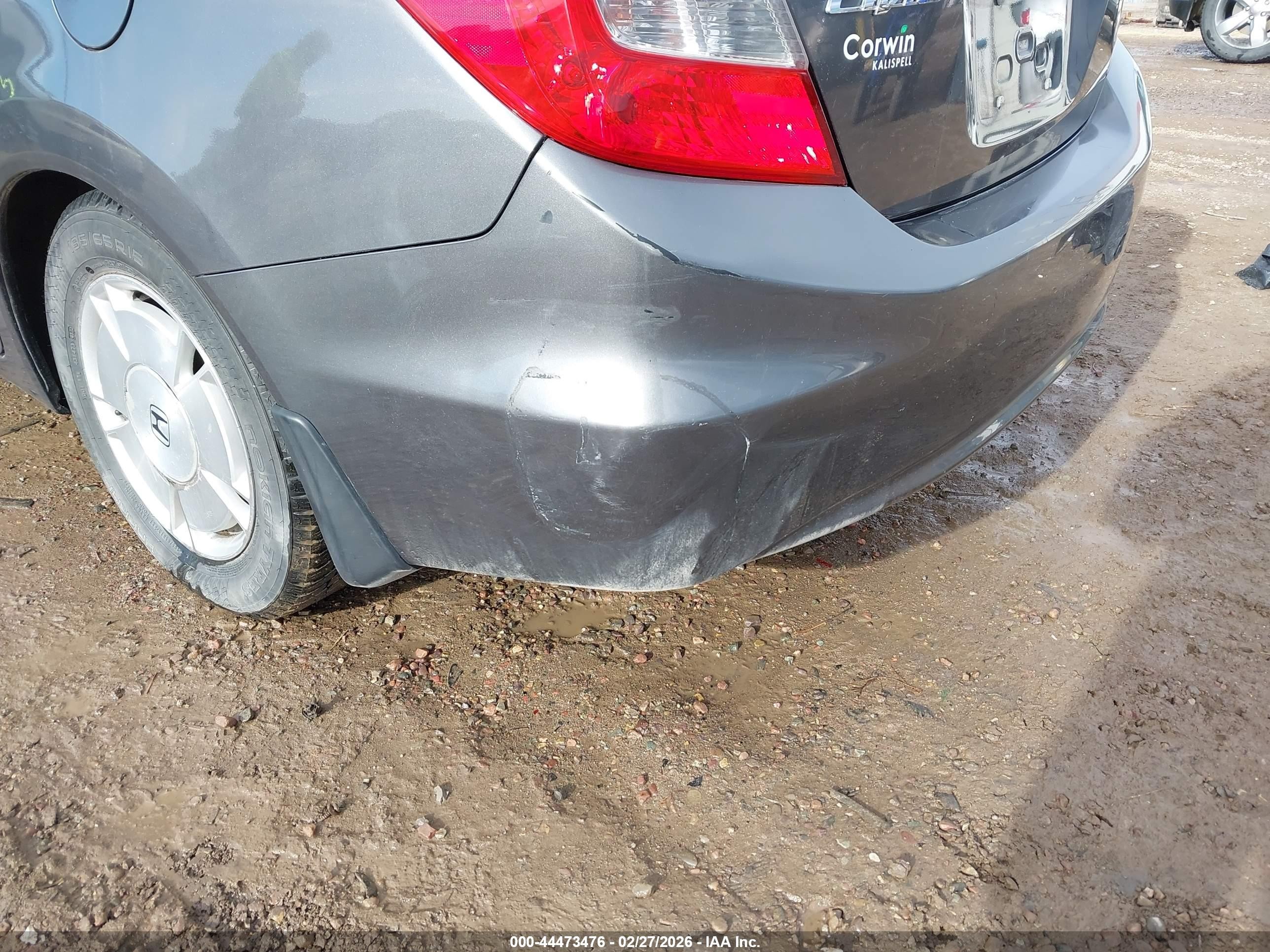 2012 Honda Civic Hf Серый vin: 2HGFB2F62CH546182