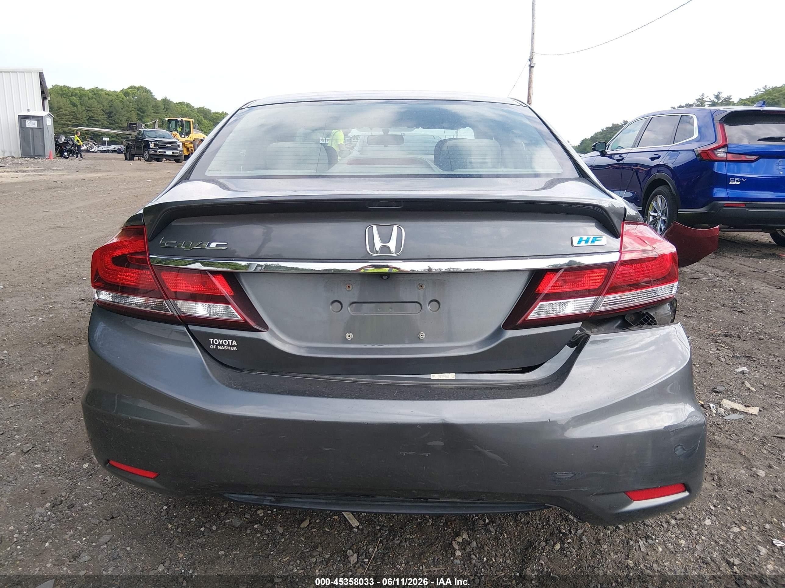 2013 Honda Civic Hf Gray vin: 2HGFB2F63DH534446