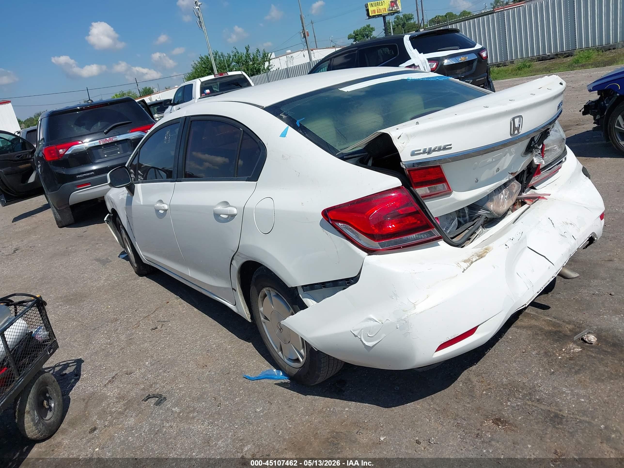 2013 Honda Civic Hf White vin: 2HGFB2F63DH543163