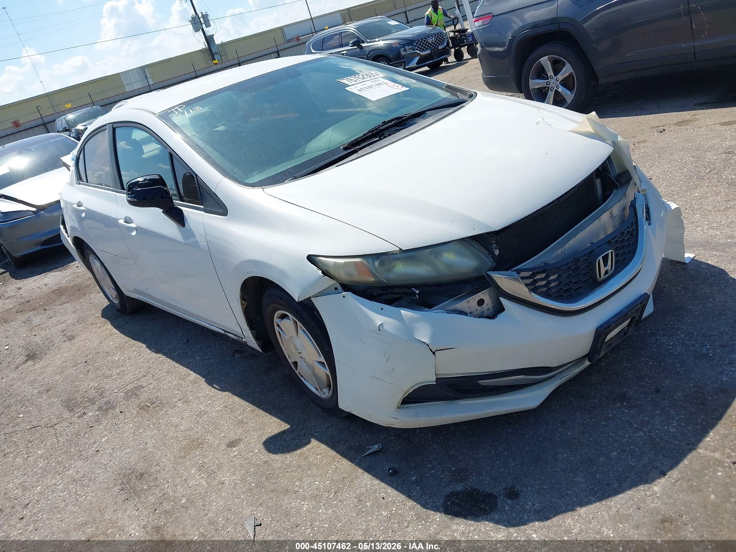 2013 Honda Civic Hf White vin: 2HGFB2F63DH543163