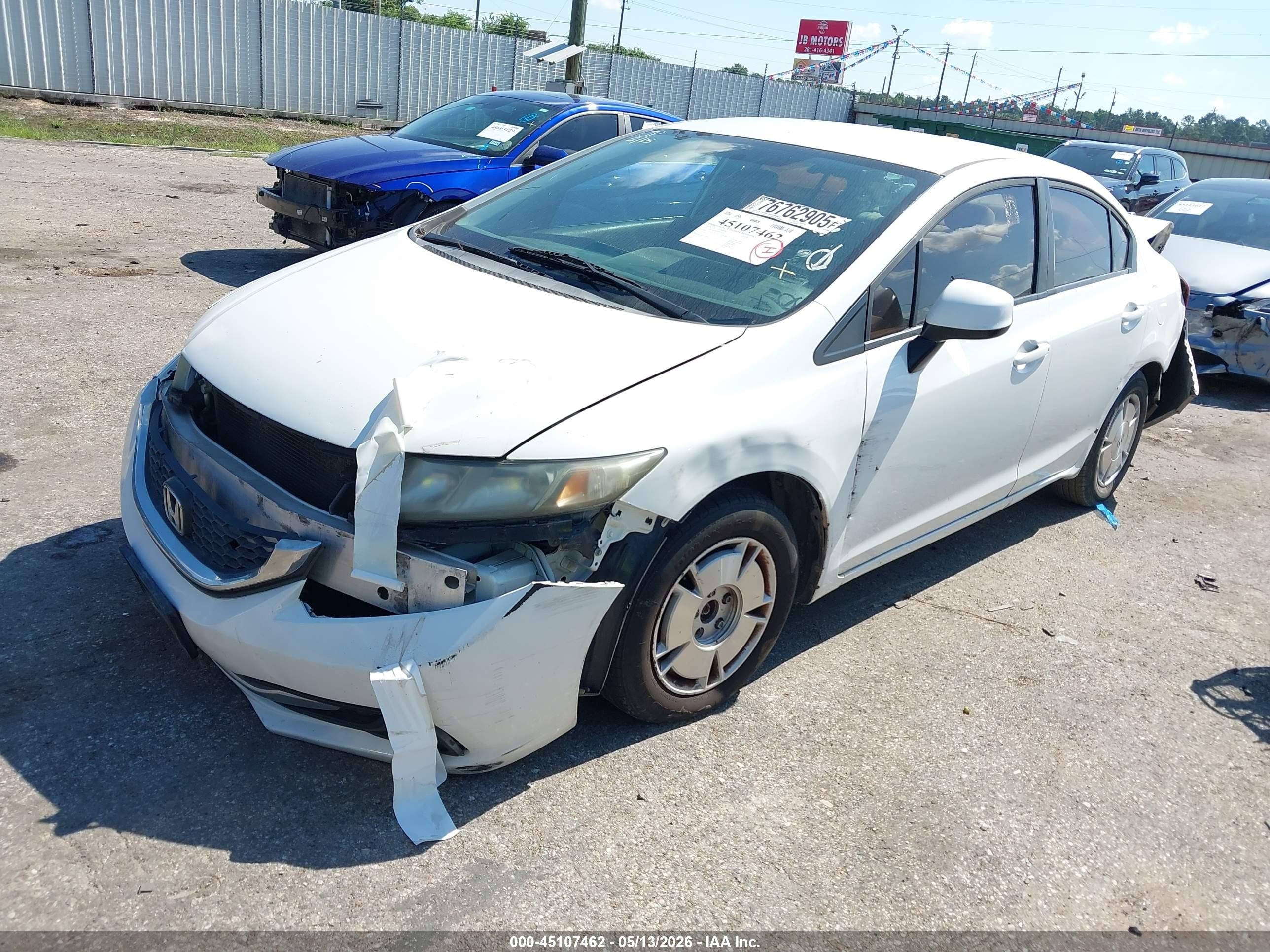2013 Honda Civic Hf White vin: 2HGFB2F63DH543163