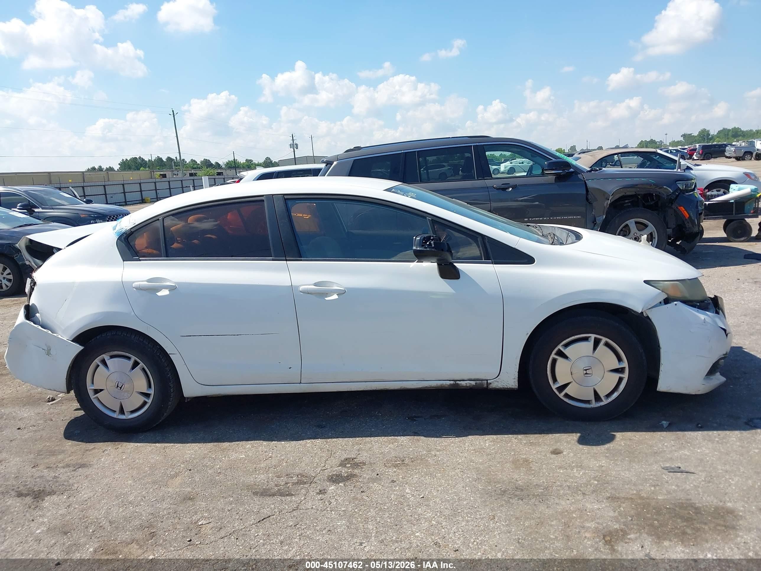 2013 Honda Civic Hf White vin: 2HGFB2F63DH543163