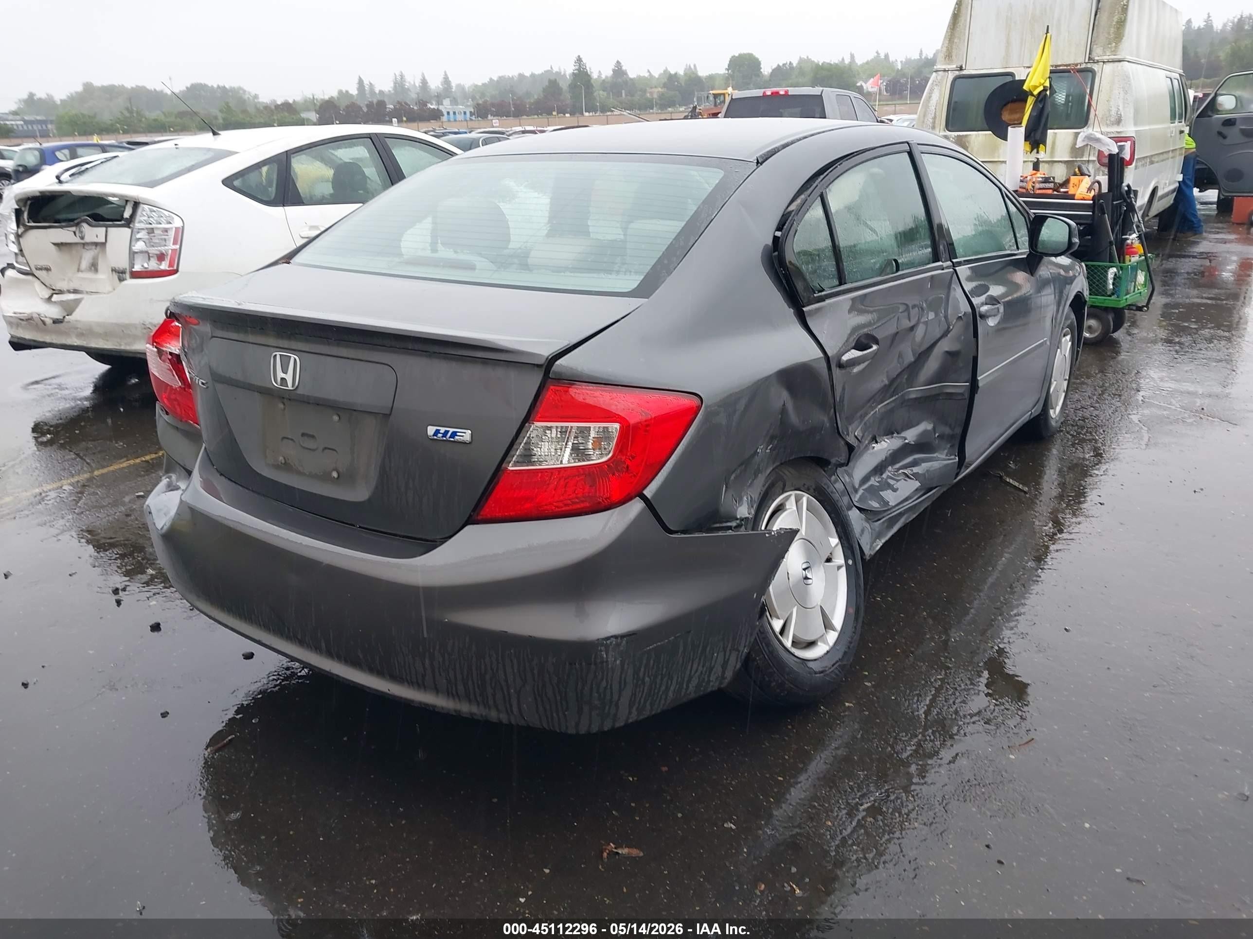2012 Honda Civic Hf Gray vin: 2HGFB2F64CH517931