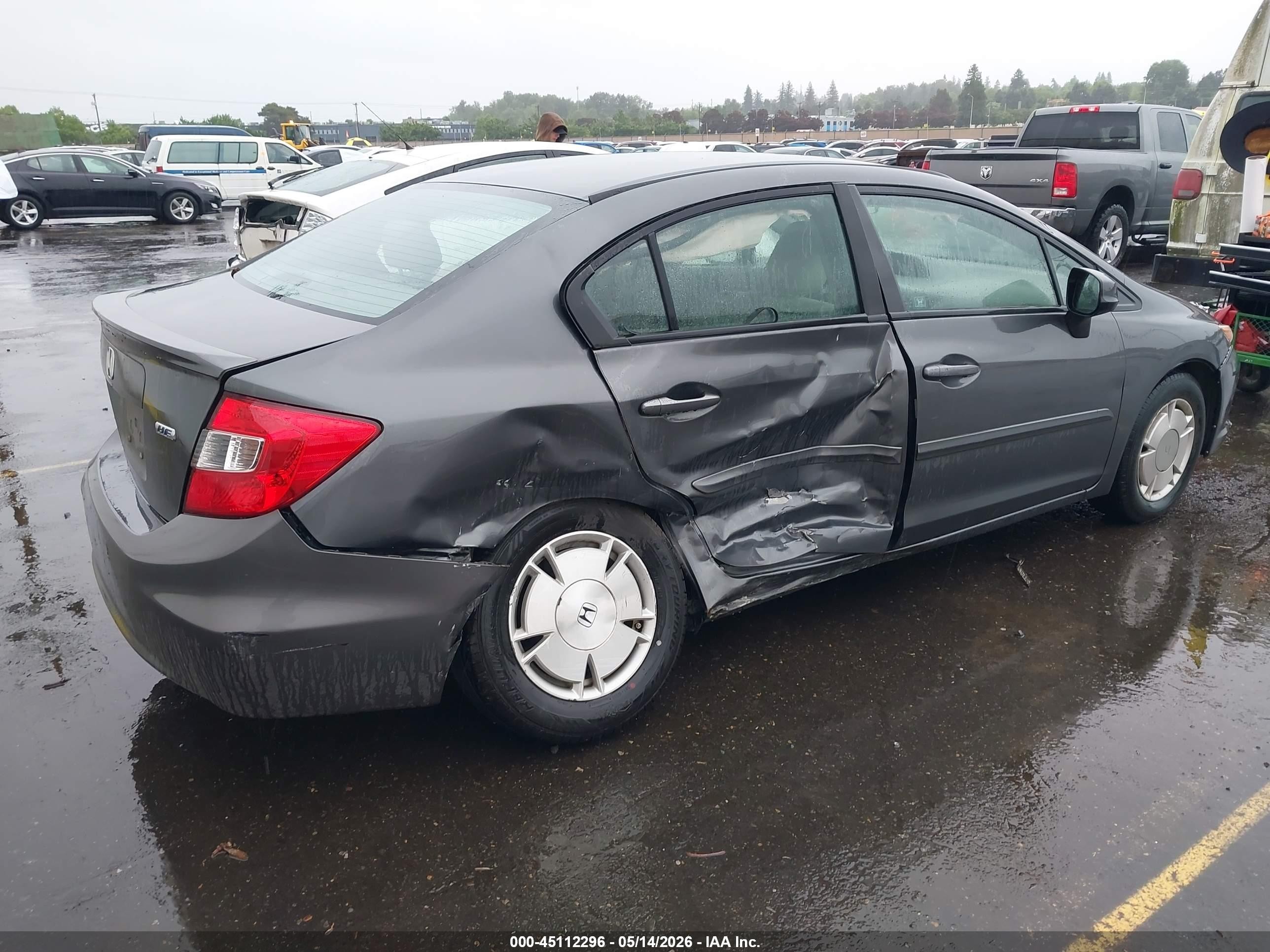 2012 Honda Civic Hf Gray vin: 2HGFB2F64CH517931