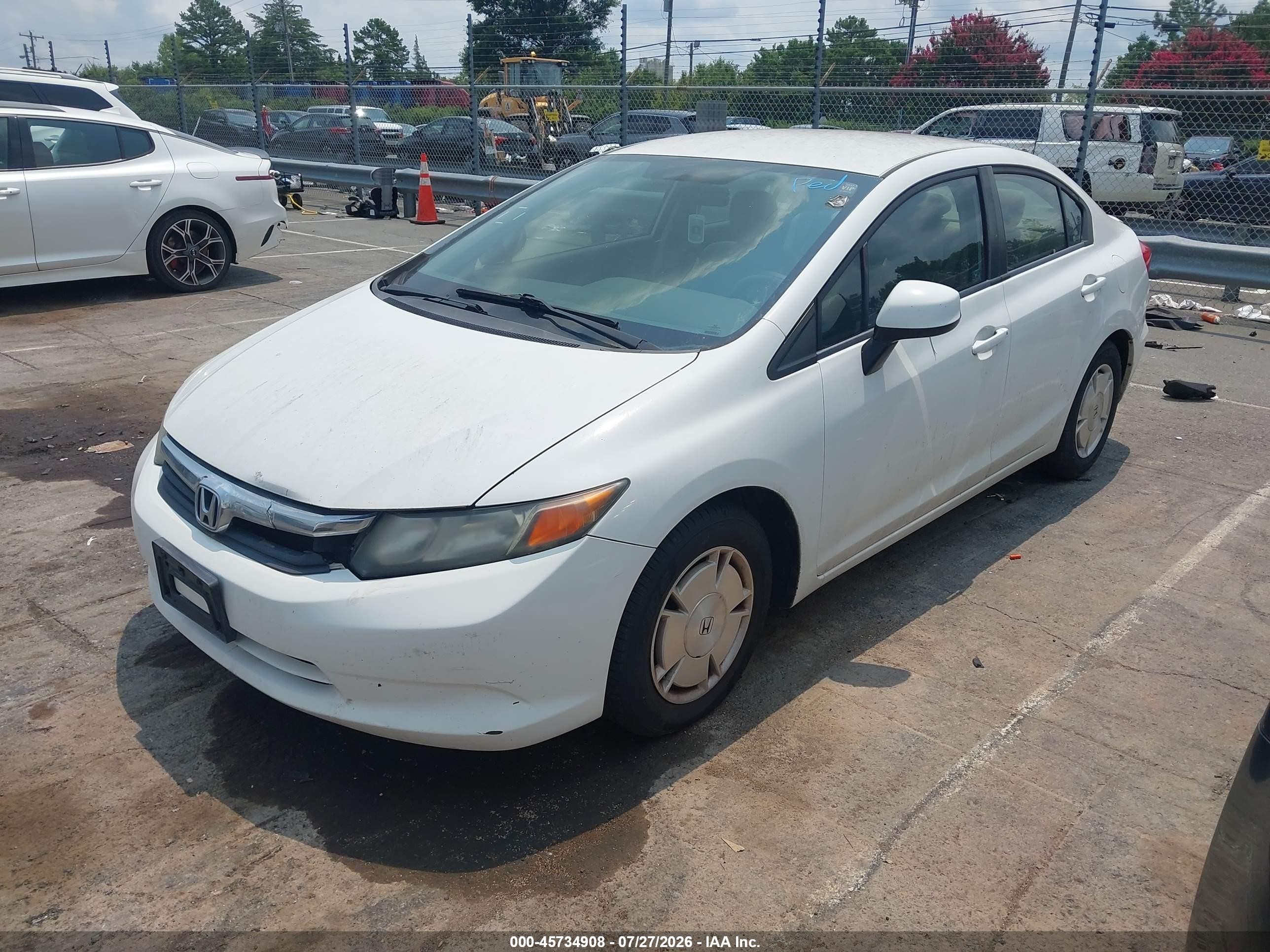 2012 Honda Civic Hf White vin: 2HGFB2F64CH550301