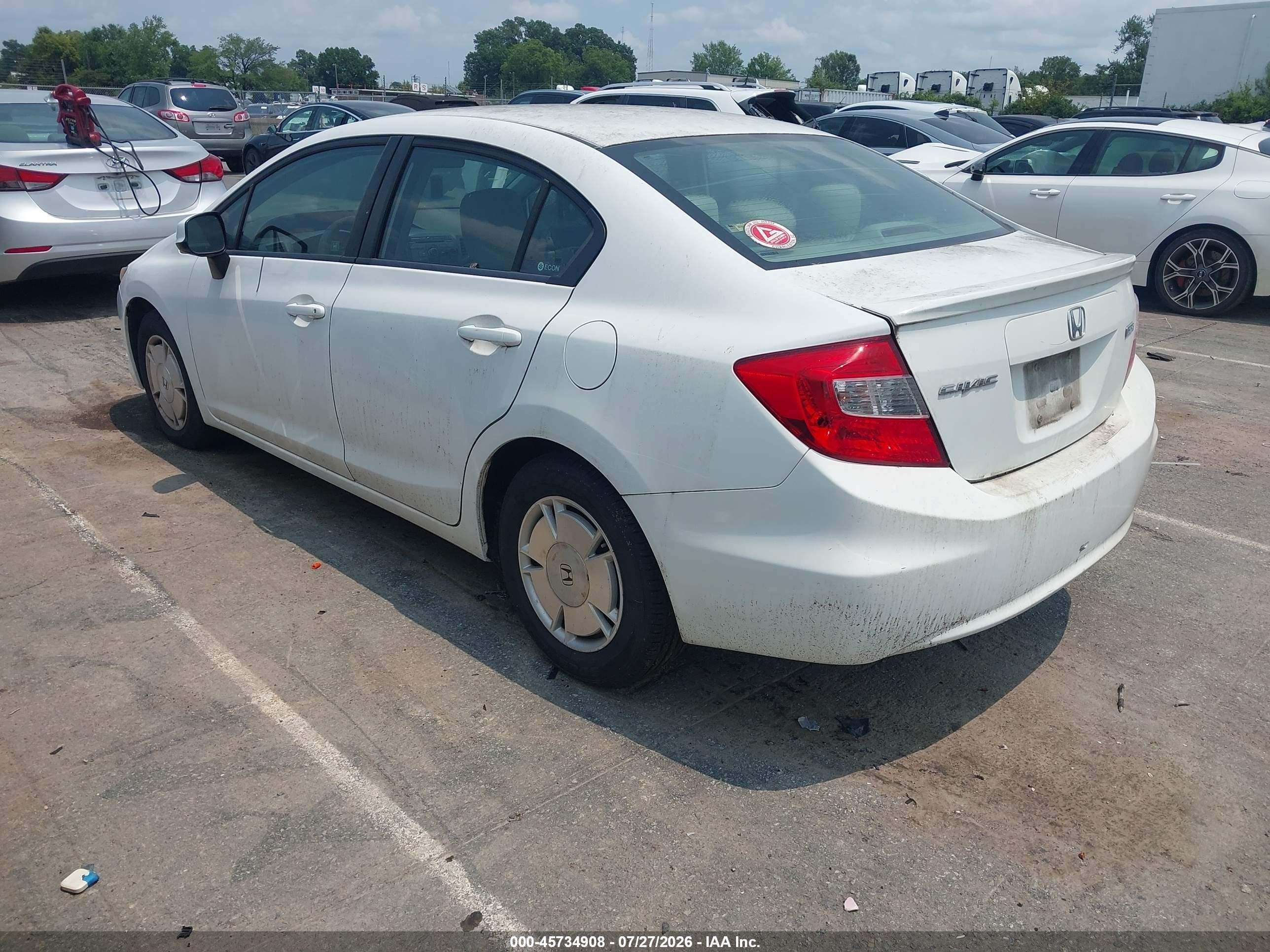 2012 Honda Civic Hf White vin: 2HGFB2F64CH550301
