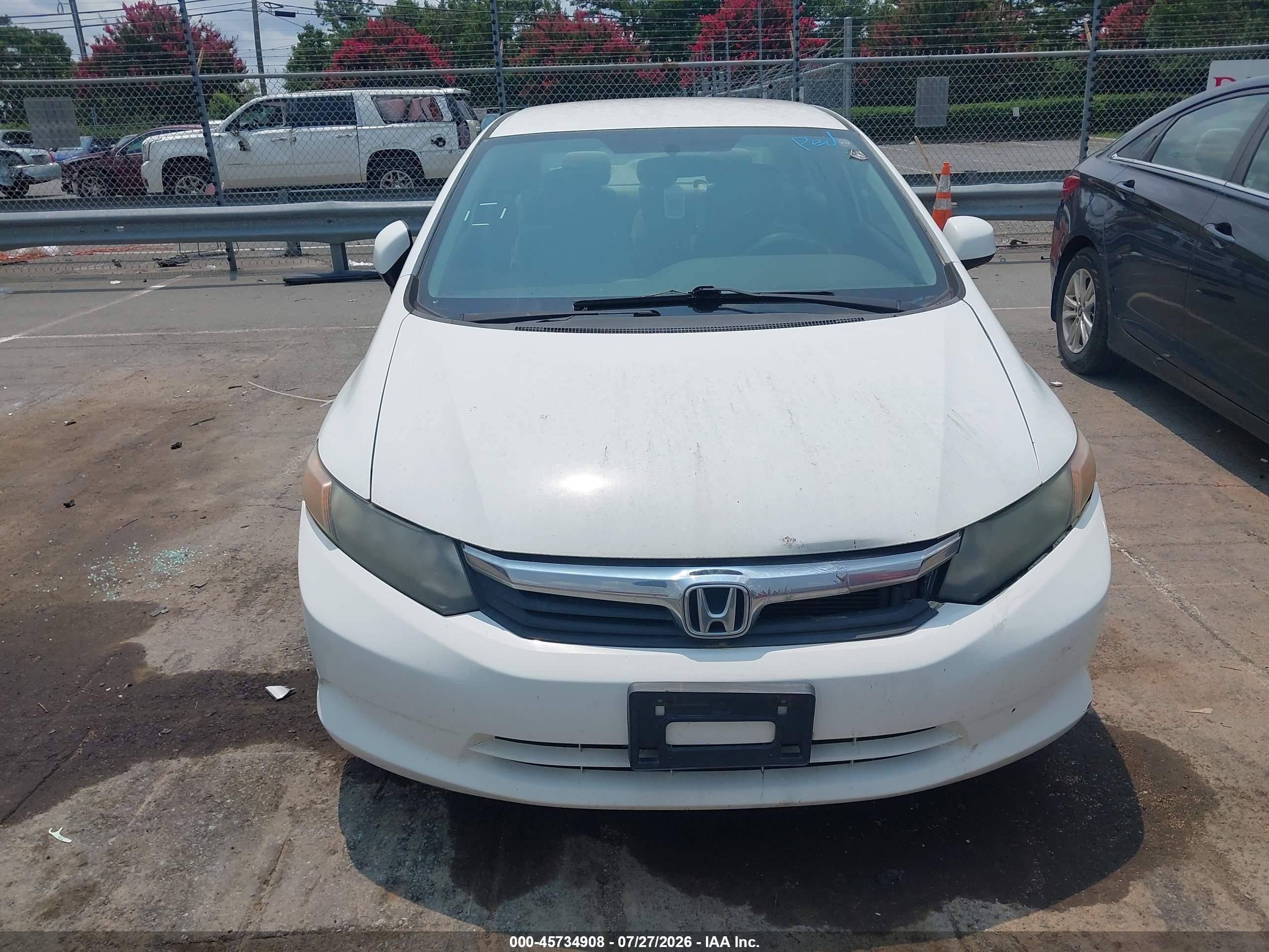 2012 Honda Civic Hf White vin: 2HGFB2F64CH550301