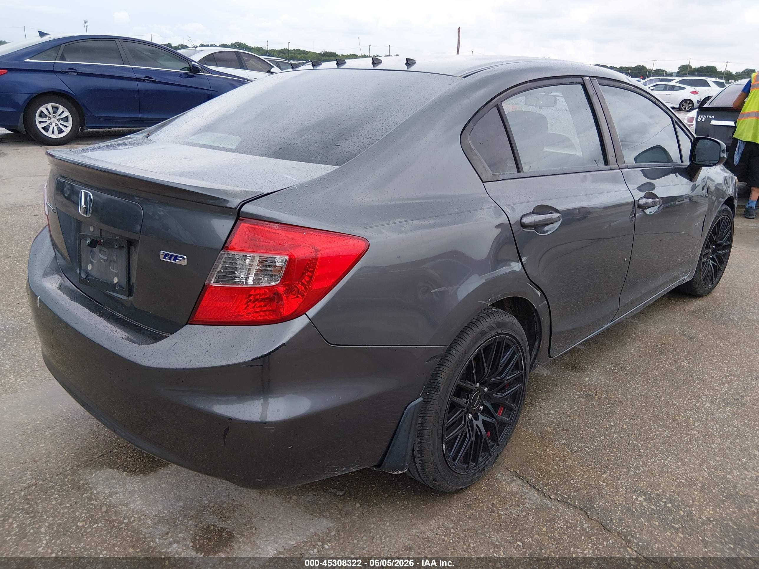 2012 Honda Civic Hf Серый vin: 2HGFB2F66CH317696