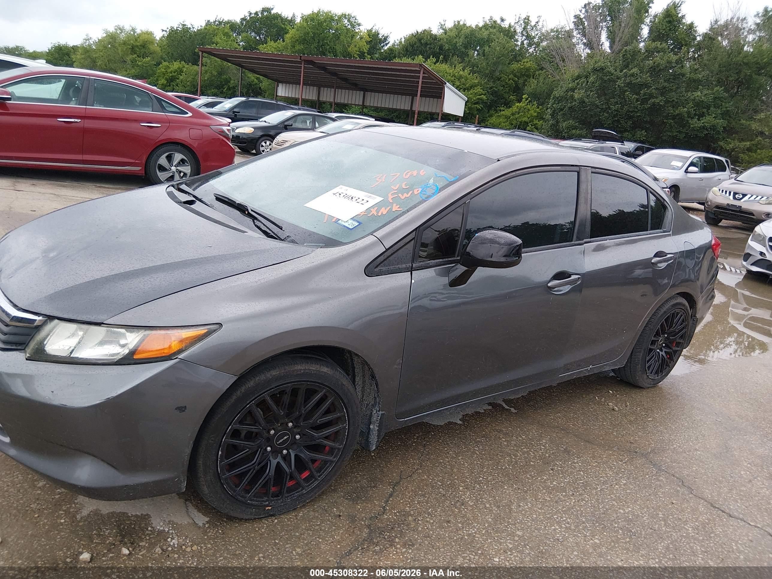 2012 Honda Civic Hf Серый vin: 2HGFB2F66CH317696