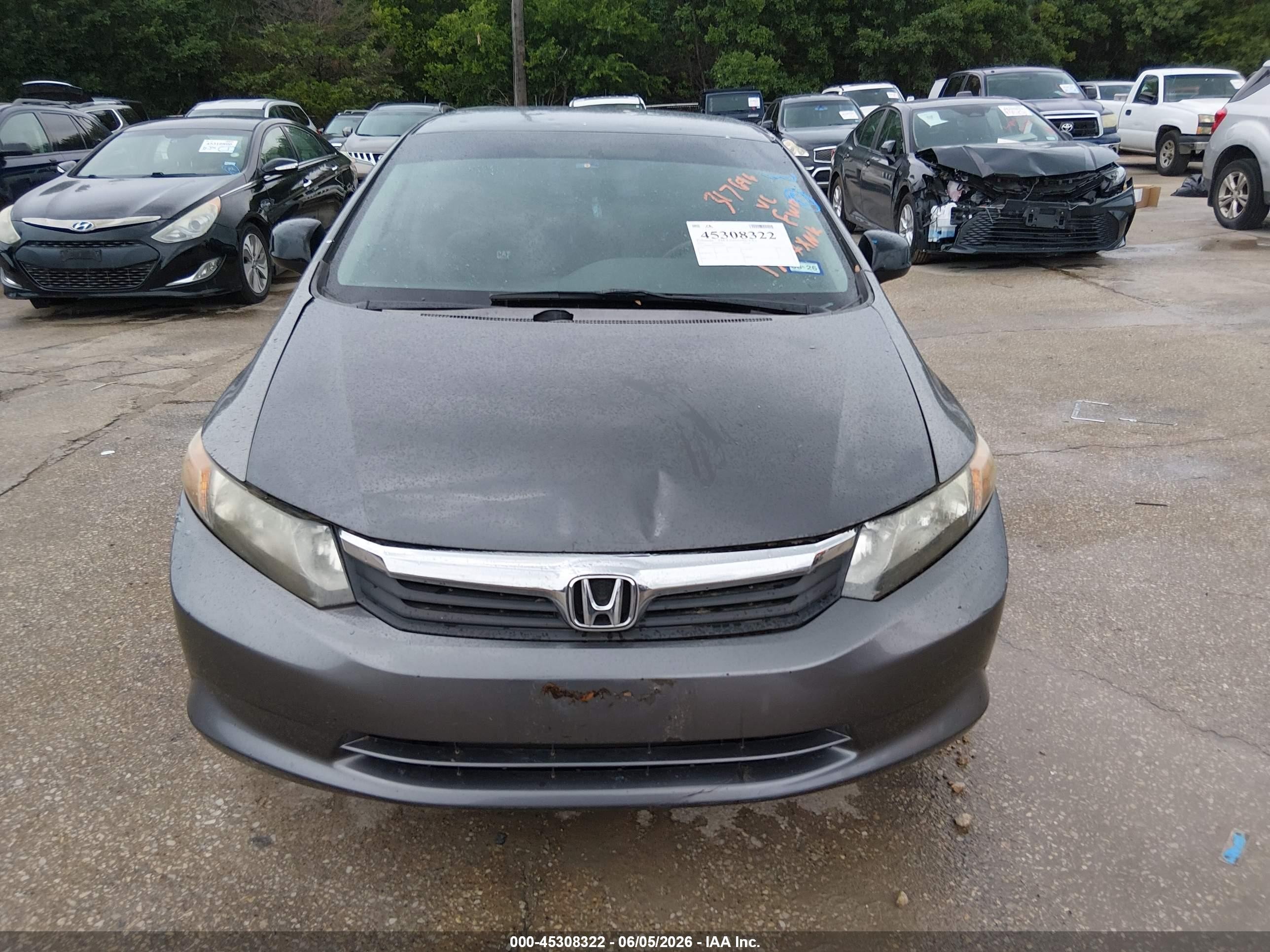 2012 Honda Civic Hf Серый vin: 2HGFB2F66CH317696