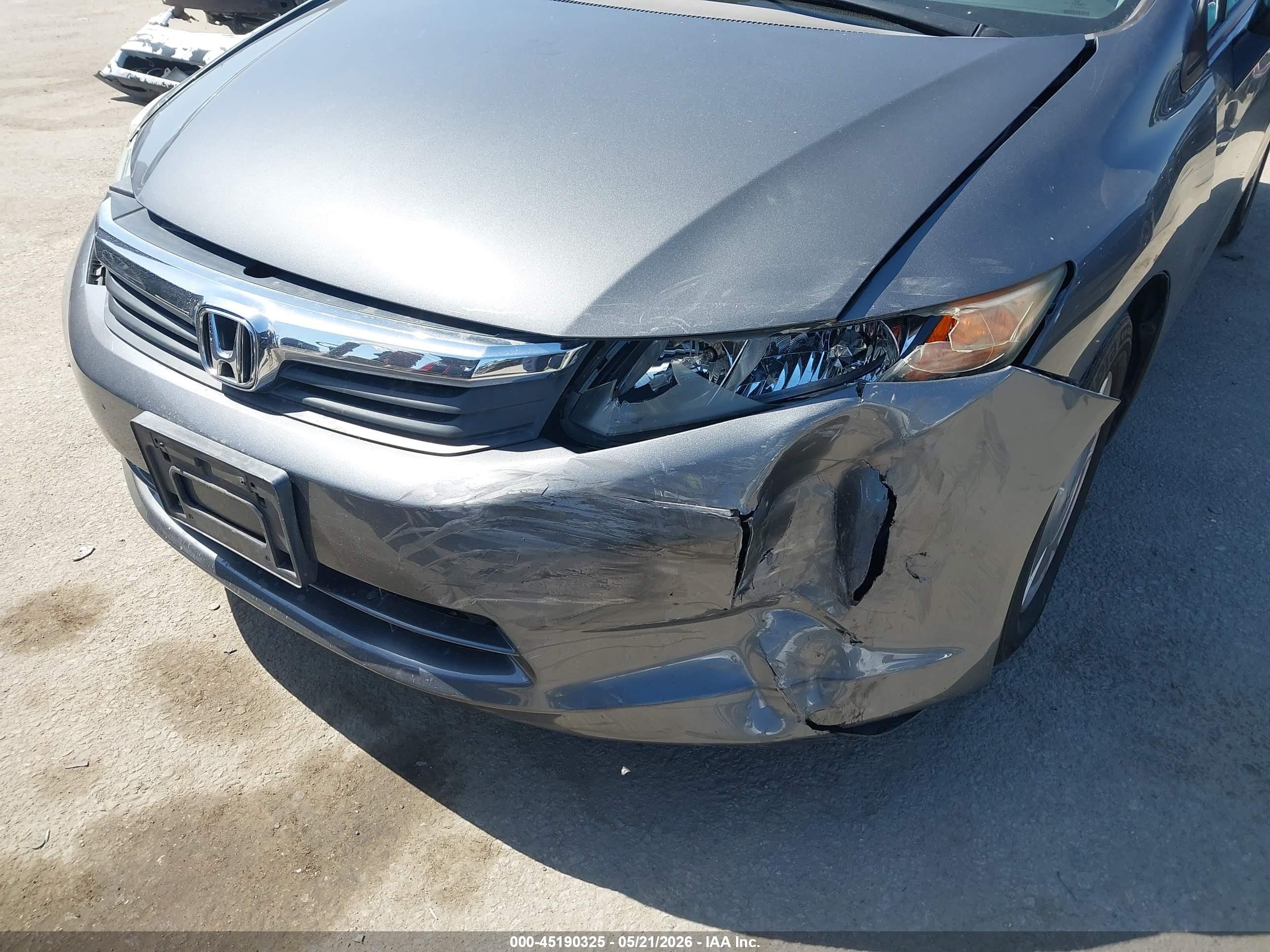 2012 Honda Civic Hf Gray vin: 2HGFB2F67CH549014