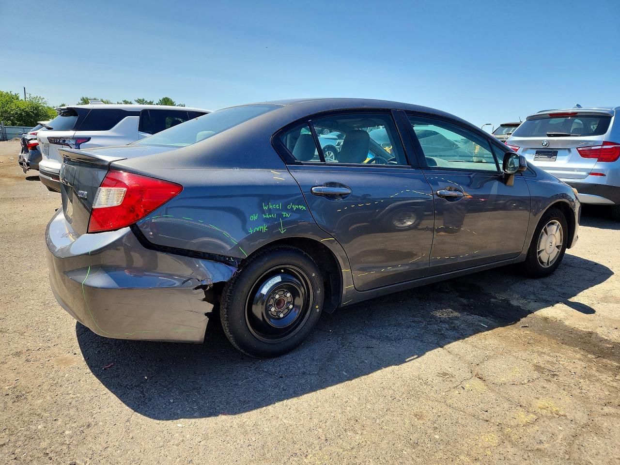 2012 Honda Civic Hf Gray vin: 2HGFB2F67CH553595