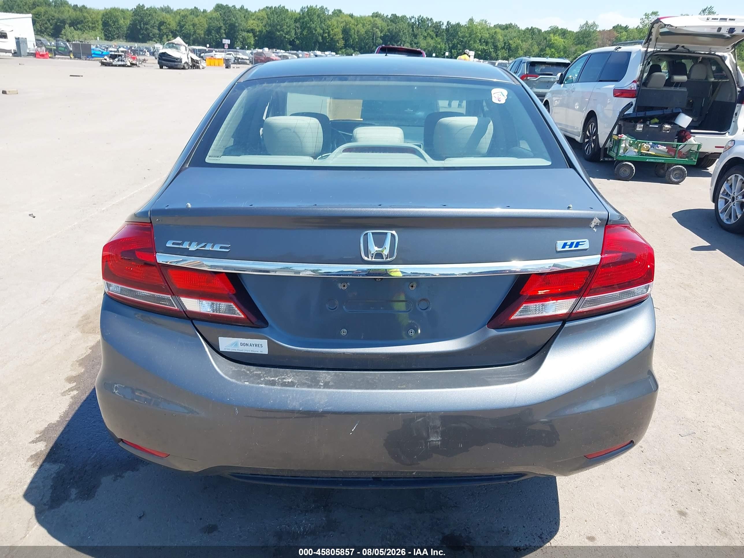 2013 Honda Civic Hf Gray vin: 2HGFB2F68DH529775