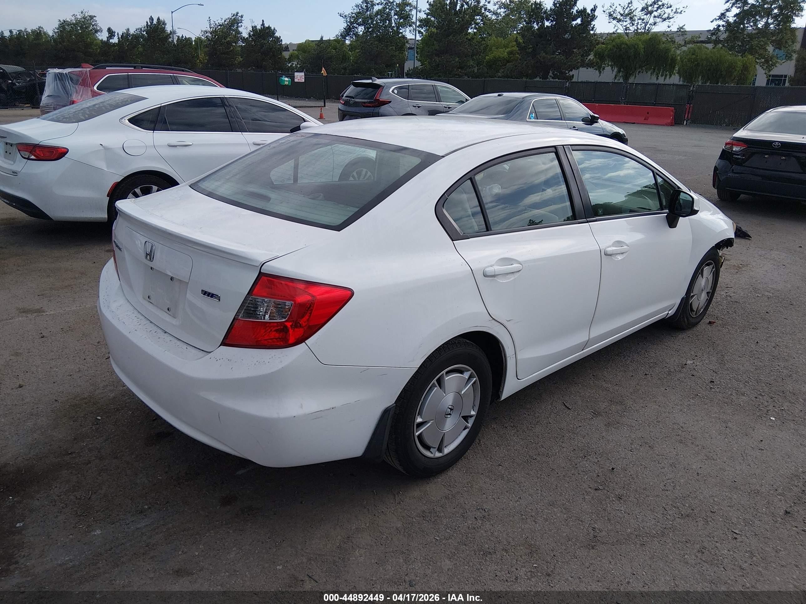 2012 Honda Civic Hf White vin: 2HGFB2F6XCH545328