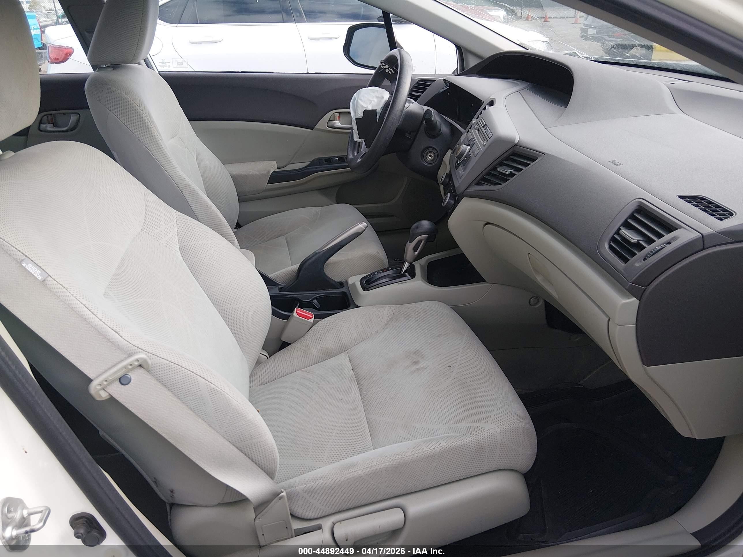 2012 Honda Civic Hf White vin: 2HGFB2F6XCH545328