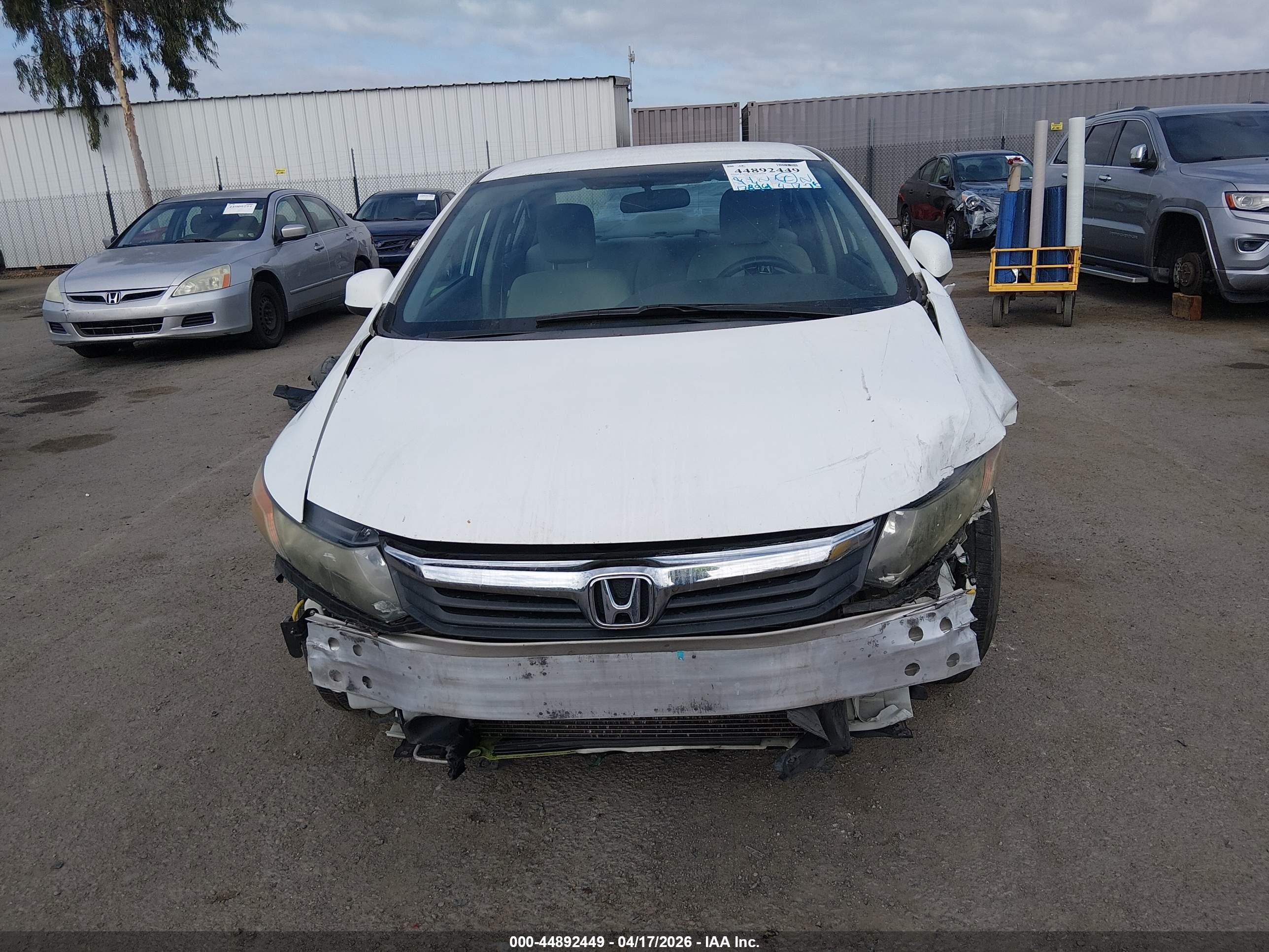 2012 Honda Civic Hf White vin: 2HGFB2F6XCH545328